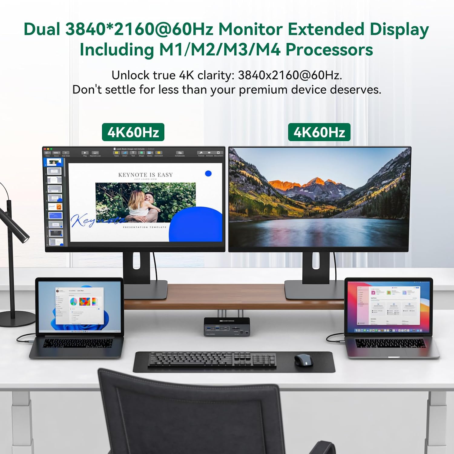 Thunderbolt 4 kvm Switch Docking Station for 2 Monitors 2 laptops or Macbooks