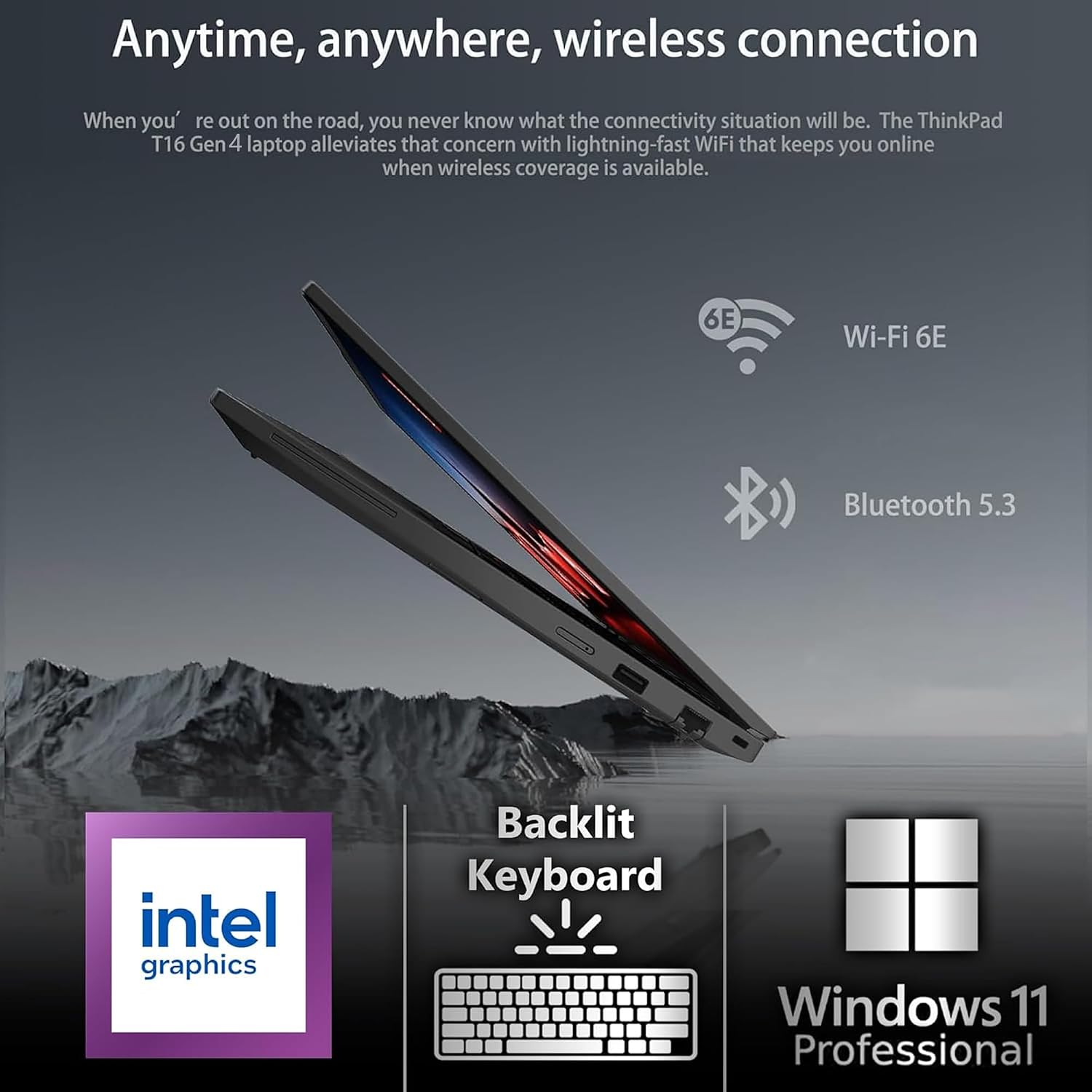Lenovo ThinkPad T16 Gen 4 AI Business Laptop 16' FHD+ Display, Intel Ultra 7 255U (Beats i7-1355U), 32GB DDR5 RAM, 1TB SSD, 5MB Webcam, Fingerprint, Backlit KB, WiFi 6E + BT, RJ-45, HDMI, Win 11 Pro