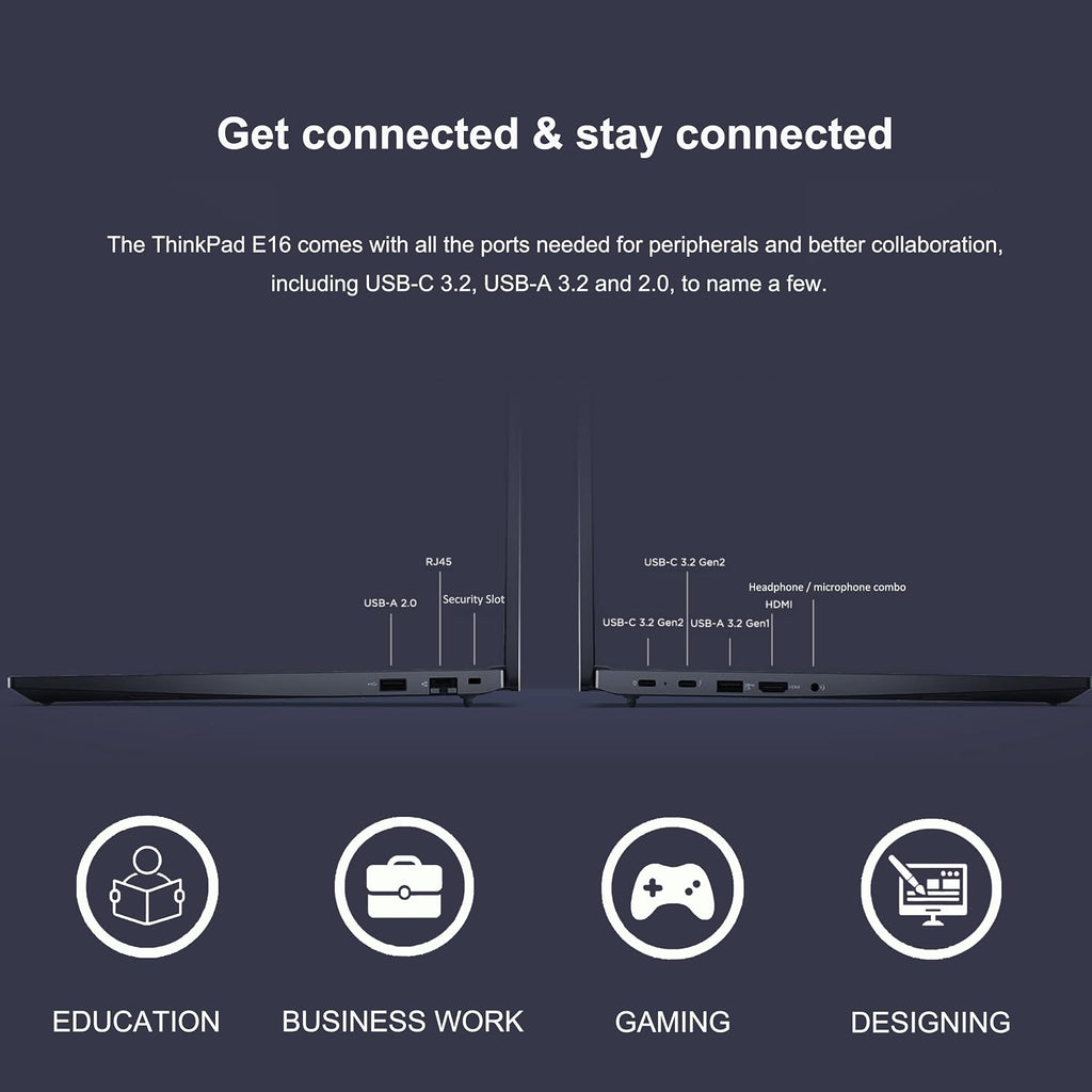 Lenovo ThinkPad E16 Gen 2 Business Laptop (16' FHD+ Anti-Glare, Intel Core Ultra 5 125U (> i7-1355U), 16GB DDR5 RAM, 512GB SSD) Fingerprint, Backlit, Webcam, Ethernet, Win 11 Pro (Renewed)