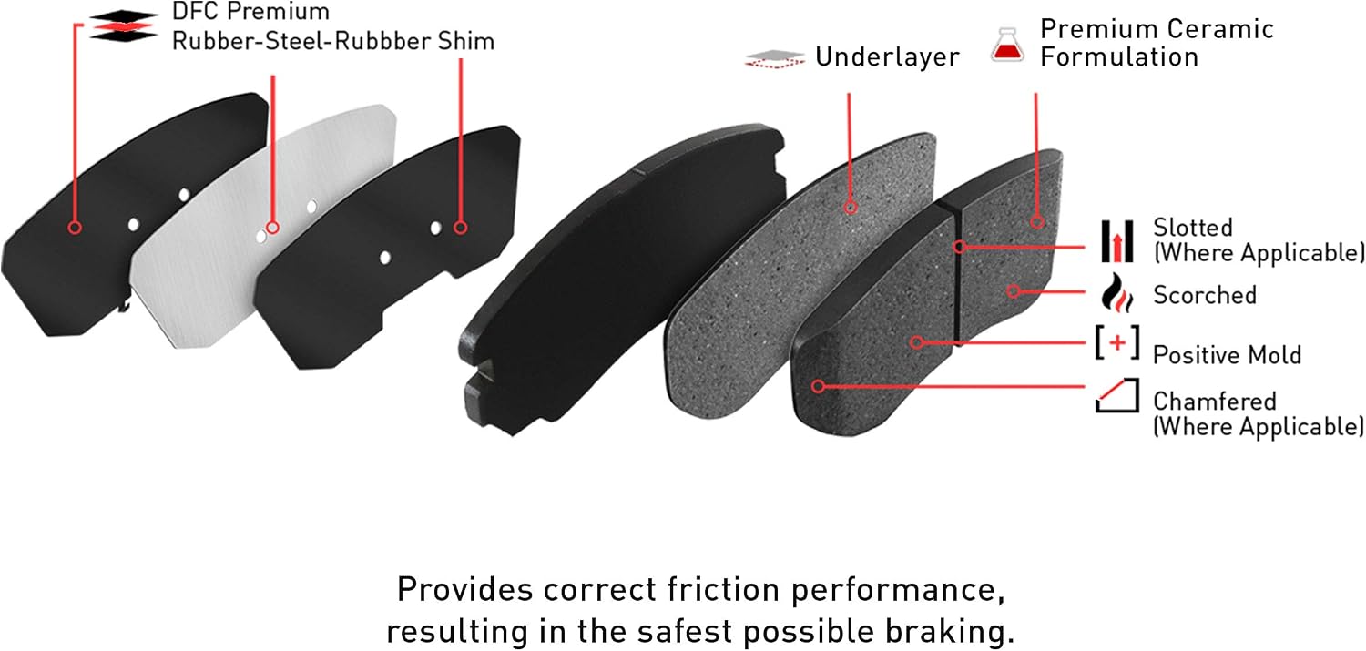 Dynamic Friction Company Front Brakes and Rotors|BlankBrake Rotors| Front 3000 Ceramic Brake Pads and Rotors Kit| Automotive Replacement Brake Kits