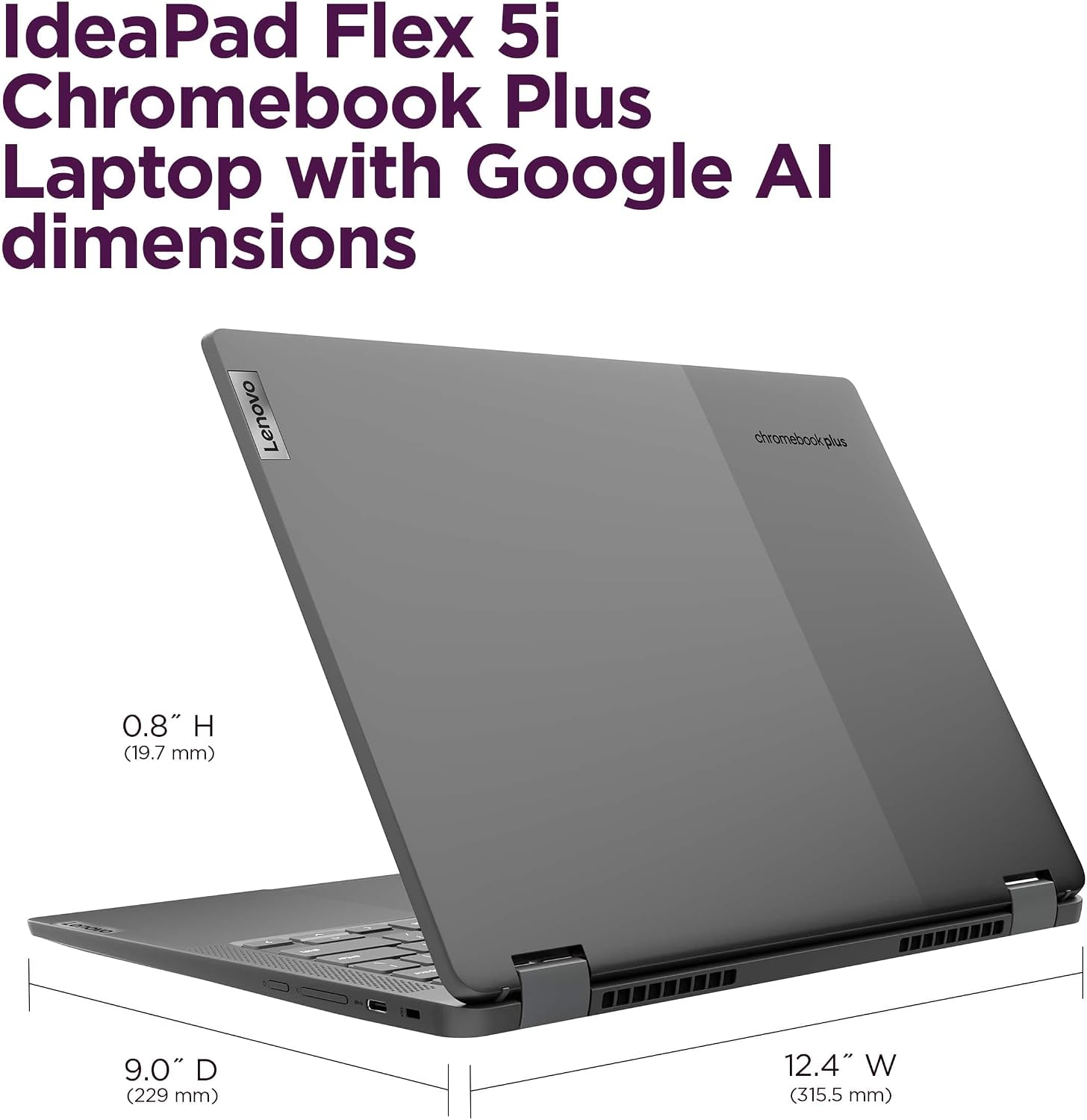 Lenovo IdeaPad 5 Flex 5i Chromebook plus 14' FHD+ 2-in-1 Touchscreen Laptop (Intel 6-Core i3-1315U, 8GB RAM, 256GB SSD) Business, Home, Students, Slim, 1080p Webcam, Backlit, Wi-Fi 6E, Chrome OS, Gray