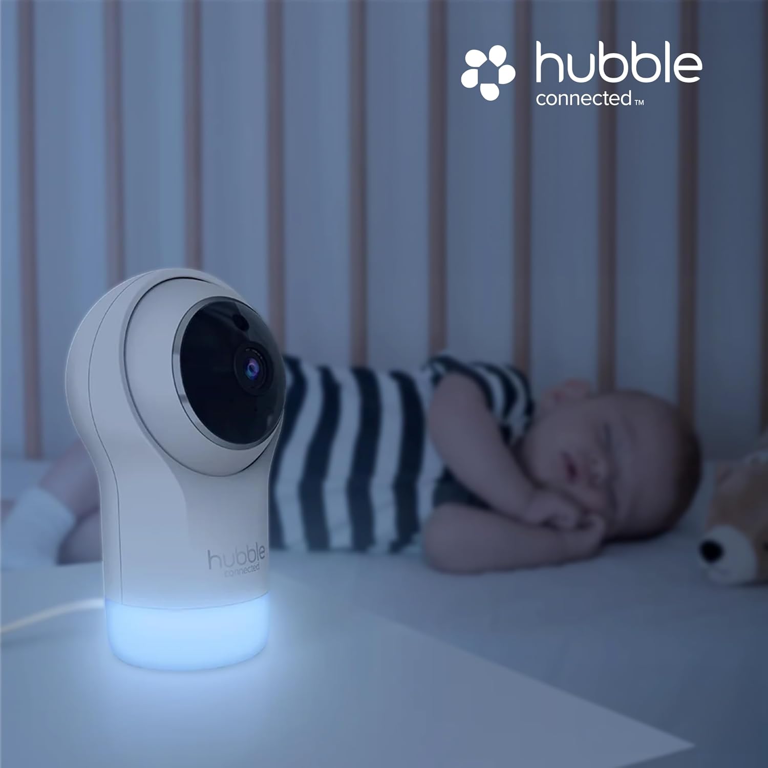 HUBBLE CONNECTED Nursery Pal Glow+ Twin — 7-in-1 Baby Monitor with Camera and Audio, 7-Color Night Light, Sleep Trainer, Secure Remote Access, with 2X Full HD Baby Monitor Cameras and 5' Parent Unit