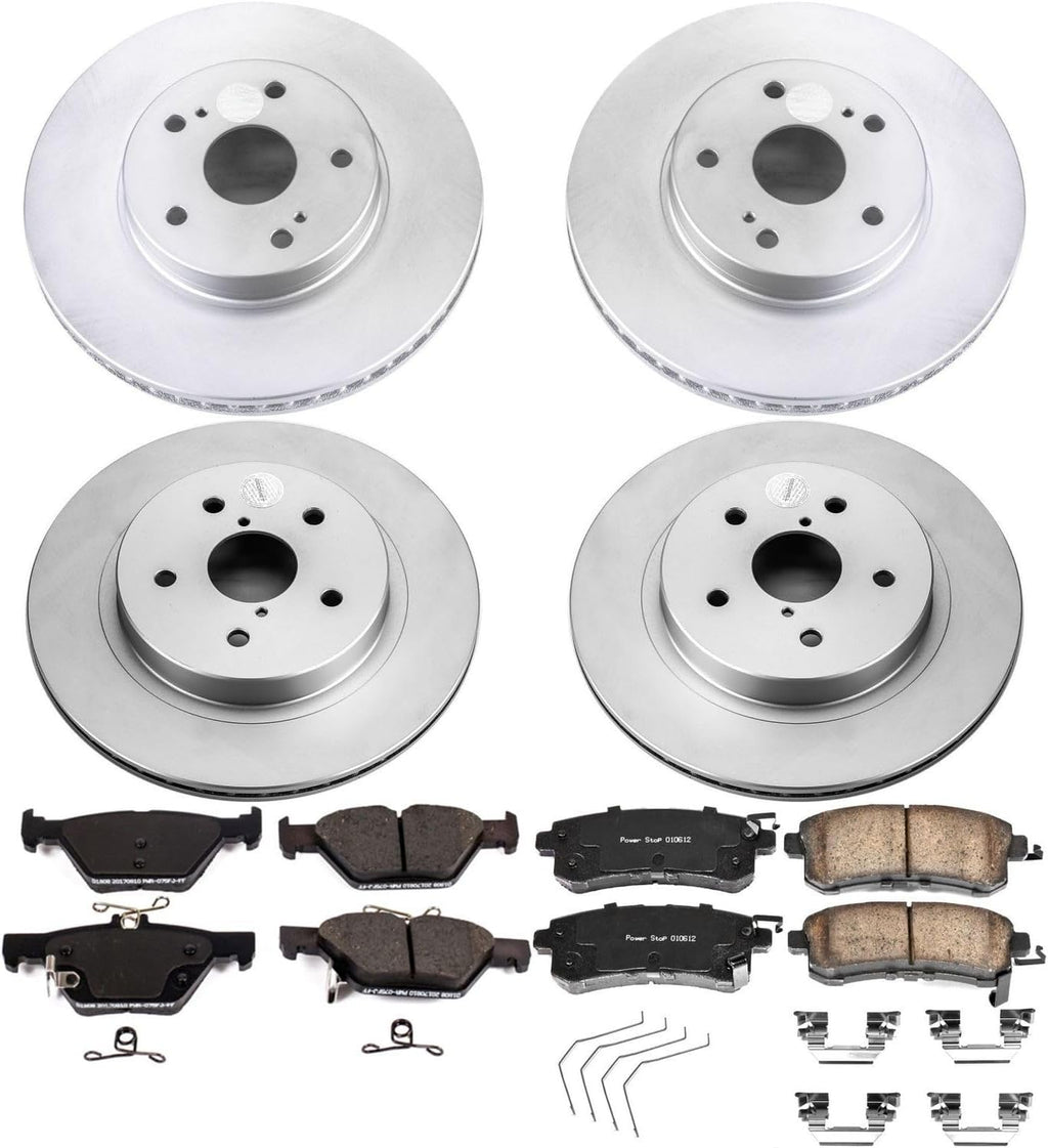PowerStop Front and Rear Brake Kit for Subaru Legacy 2016-19 - Fully-Coated Disc Rotors with Z17 Ceramic Brake Pads Replacement, CRK7357