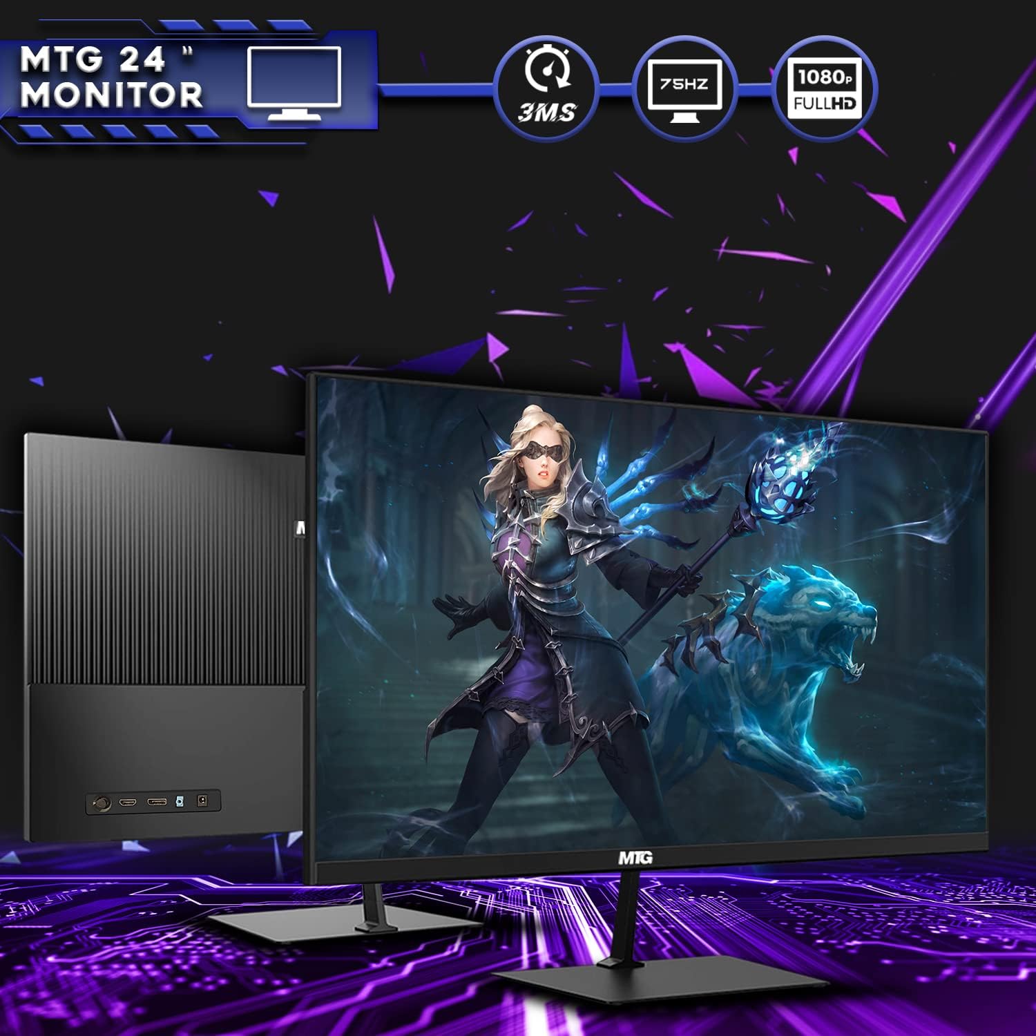 TechMagnet Gaming Desktop PC, Intel i5 6th Gen, Zeus Pro 6, RX 550, 16GB RAM, 256GB SSD, 24 Inch Monitor, RGB Keyboard Mouse, Speaker, Headphone, Webcam, Windows 11 (Renewed)