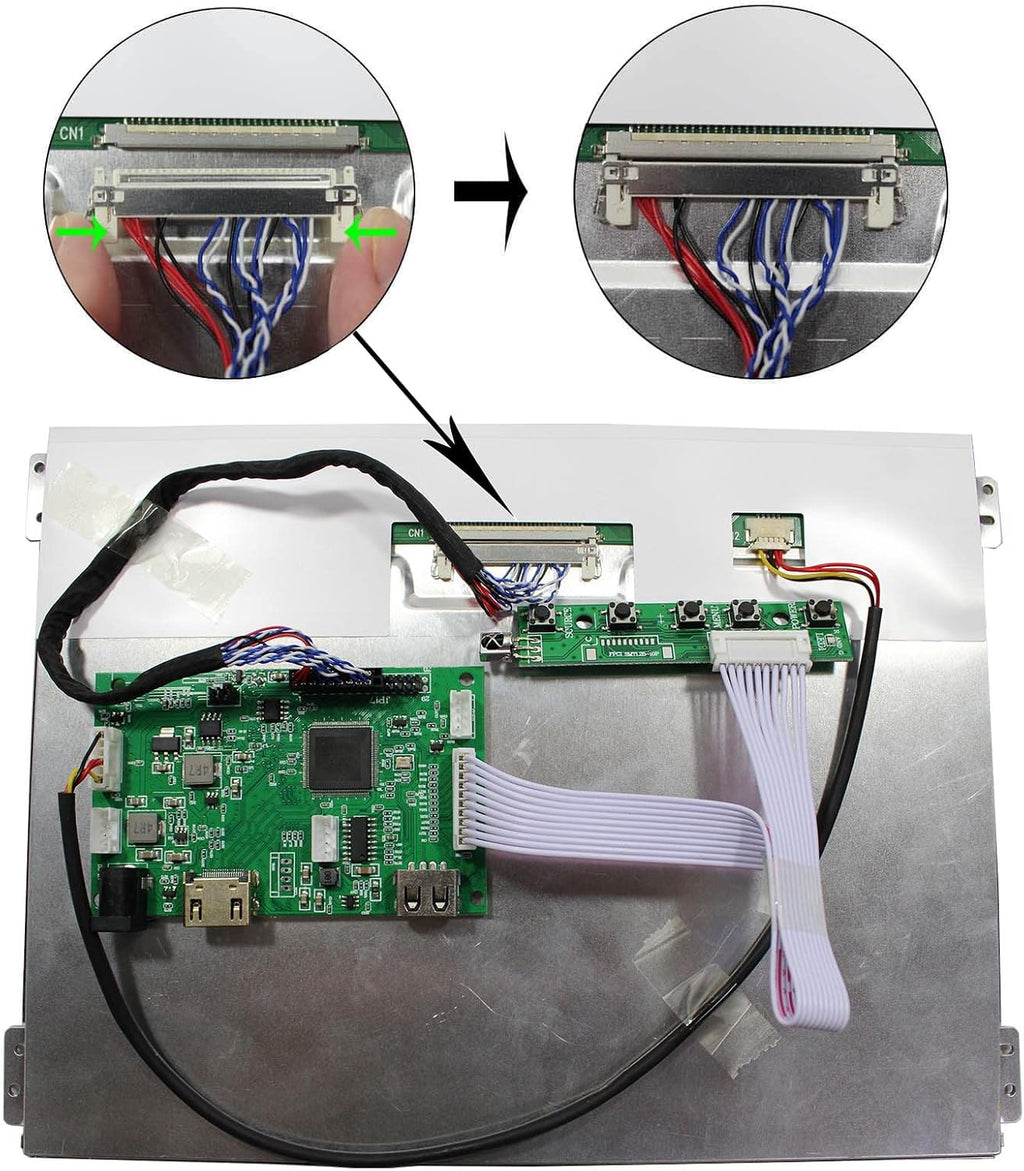 VSDISPLAY 10.4' 10.4 Inch 1024X768 LCD Screen VS104T-004A with USB Automatic Brightness Adjustment LCD Controller Board