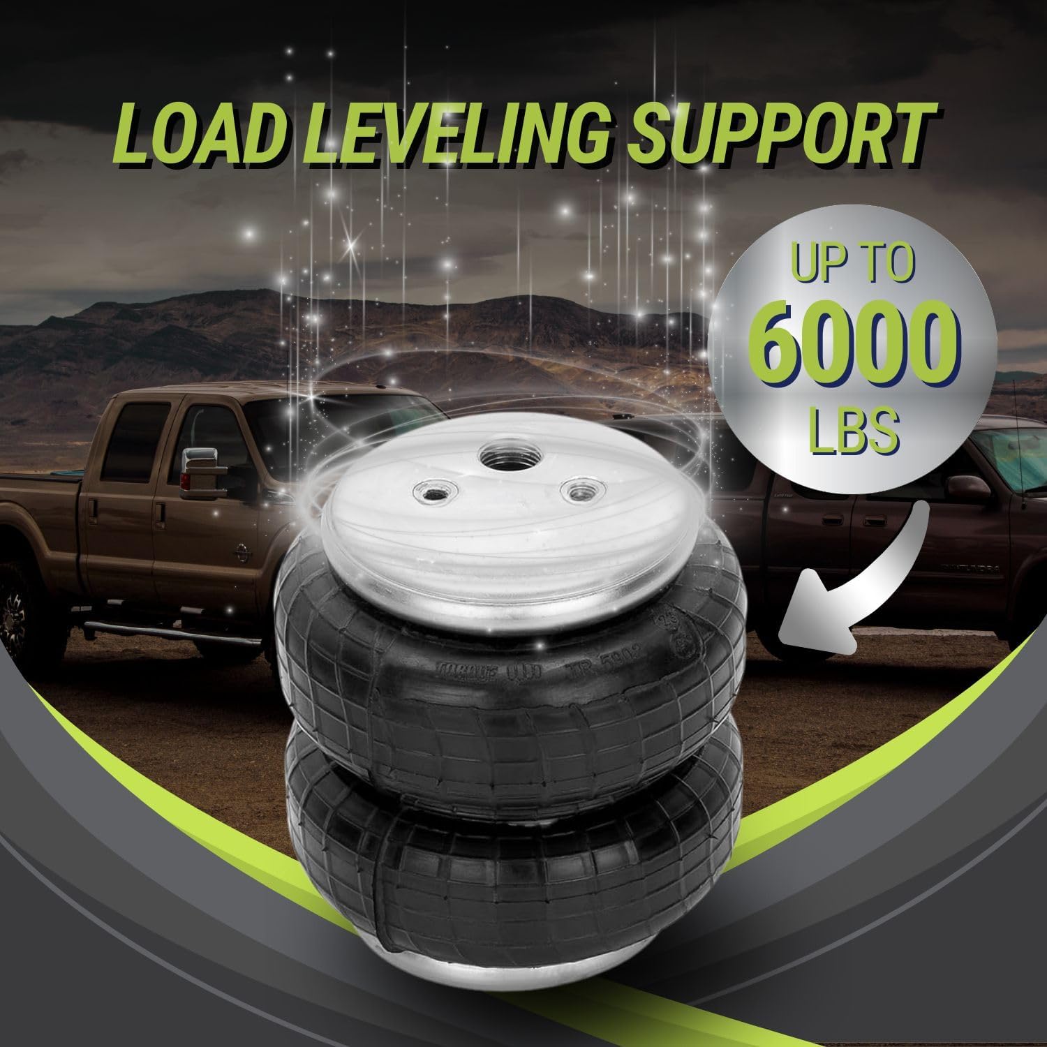 6,000 Lbs Rear Air Bags Suspension Kit for 2007-2018 Chevrolet Chevy Silverado 1500 and GMC Sierra 1500 2WD 4WD Truck Towing Replacement for Firestone 2430 Ride Rite Airbags for Trucks Rear Suspension