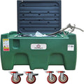 FMCNMech 40 Gallon Portable Fuel Transfer Tank with 12V Electric Pump, 3.7 GPM Flow Rate LLDPE Fuel Tank with Wheels, Gasoline Diesel Kerosene Fuel Storage Tank for Farm, Truck, Boat, and Construction Use