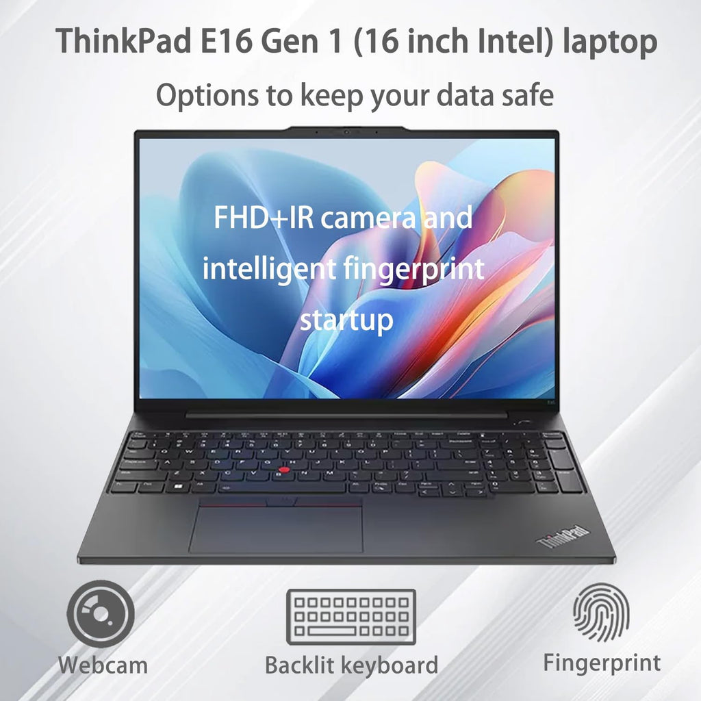 Lenovo ThinkPad E16 Business Laptop, 16' FHD+ Anti-Glare Display, Intel 13th Gen 10-Core i7-1355U, 24GB RAM, 1TB SSD, Fingerprint, Backlit Keyboard, Webcam, HDMI, Wi-Fi 6, Windows 11 Pro, Black
