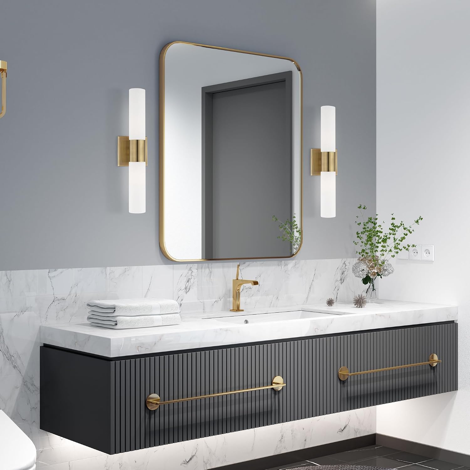 Livex Lighting, 10102-01, Aero, ADA Bath Vanity, 2 Light, Antique Brass