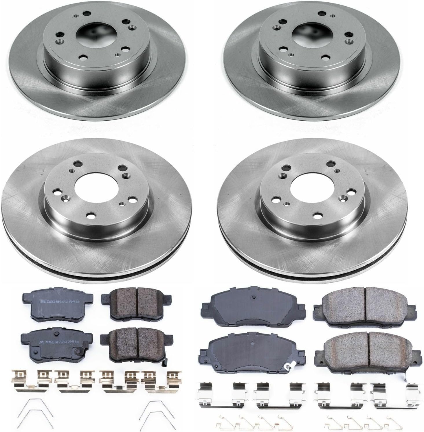 PowerStop Front and Rear Brake Kit for Honda Accord 2016-17 - Z17 Ceramic Brake Pads & Disc Rotors Replacement, KOE7346