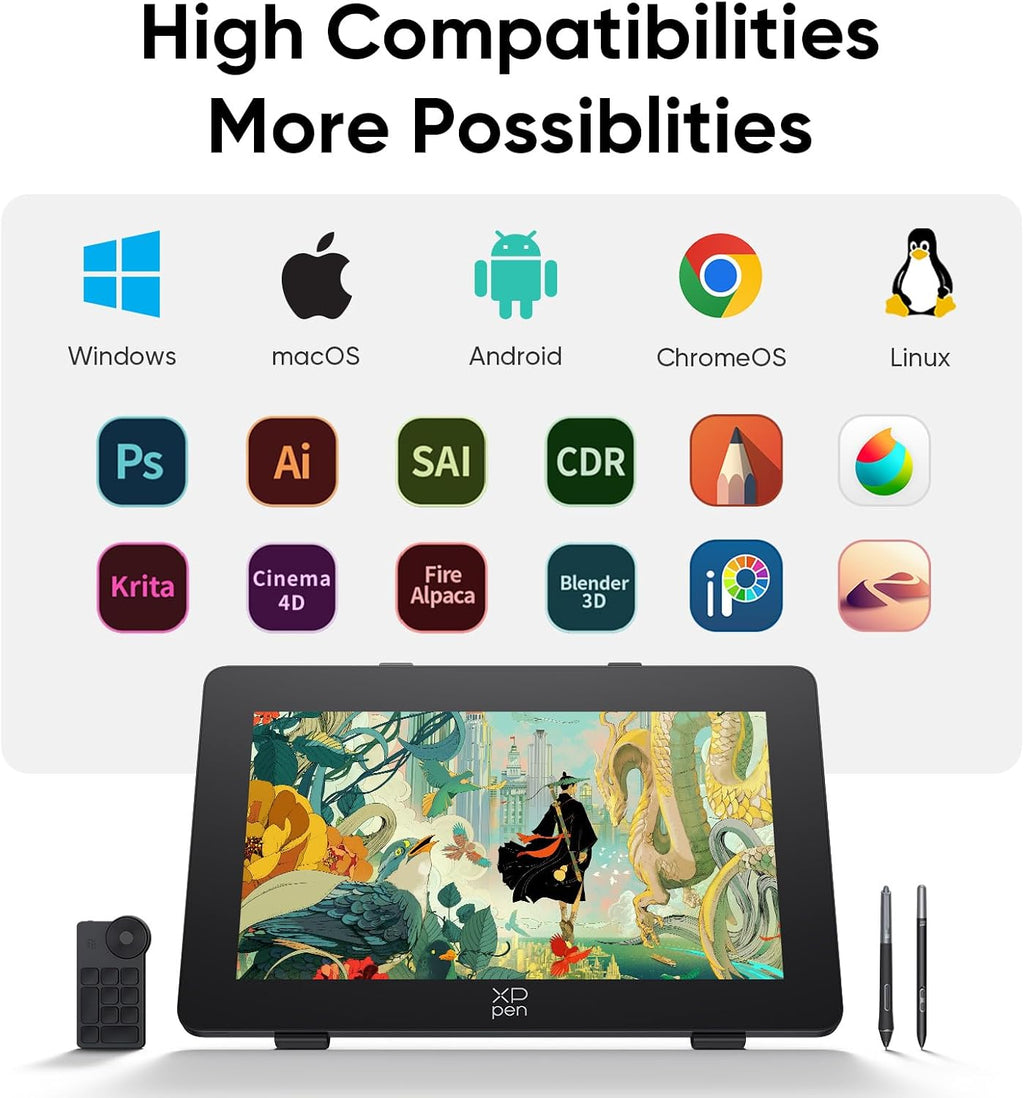 XPPen Artist Pro 24 Gen2 23.8' Drawing Tablet with Screen, △E < 1 Graphic Tablet with Full Laminated AG Screen, Drawing Monitor with Dual 16384 Pen Pressure Battery-Free Stylus, Mini Keydial
