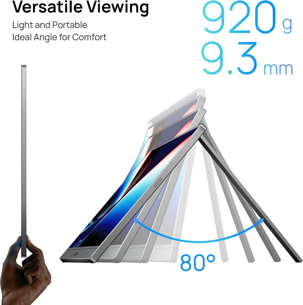 ARZOPA Portable Monitor & Sleeve, 17.3' 103% sRGB FHD Laptop Monitor & PU Sleeve Bag Combination