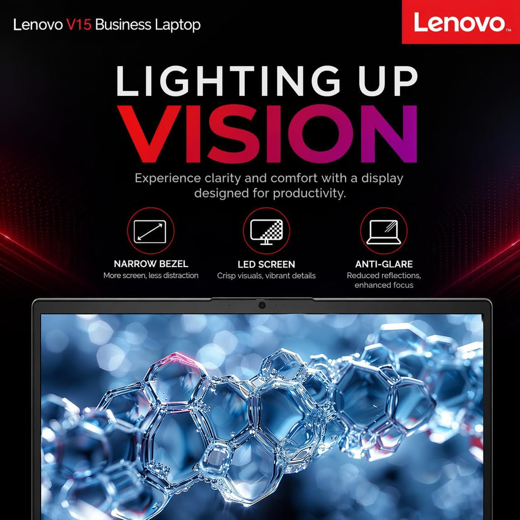 Lenovo V15 Business Laptop, Next-Gen Intel Quad-Core Processor, 15.6' FHD 1080p IPS Display, 16GB DDR5 RAM, 1TB SSD, Wi-Fi 6, RJ-45, Dolby Audio, Windows 11 Pro w/MS 365 for the Web, no Mouse
