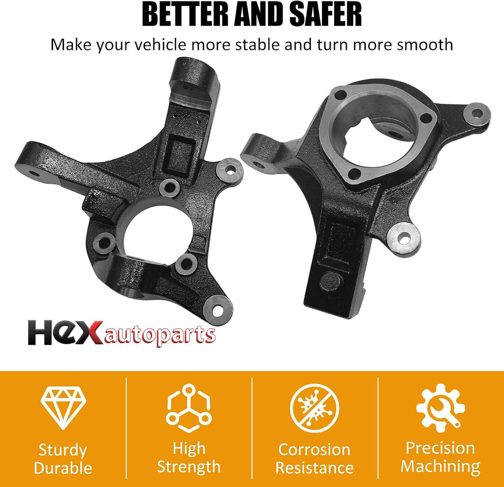 3'' Lift Spindles Knuckles Front Suspension Leveling Kit Pair replacement for Cadillac Escalade Chevy Silverado Tahoe Suburban Avalanche GMC Sierra Yukon XL 1500 2WD 2007-2015