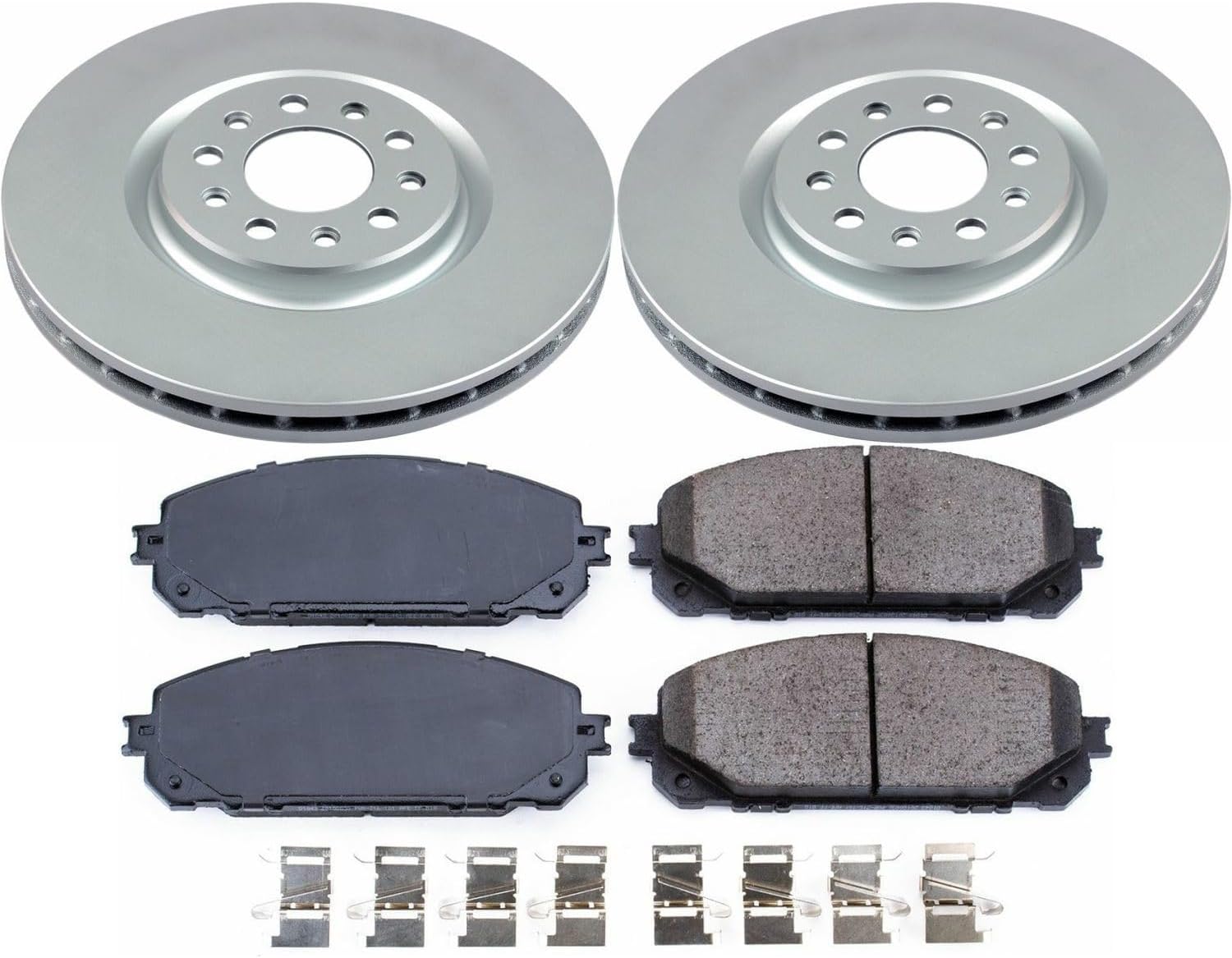 PowerStop Front Brake Kit for Jeep Cherokee 2016-23 - Fully-Coated Disc Rotors with Z17 Ceramic Brake Pads Replacement, CRK7414