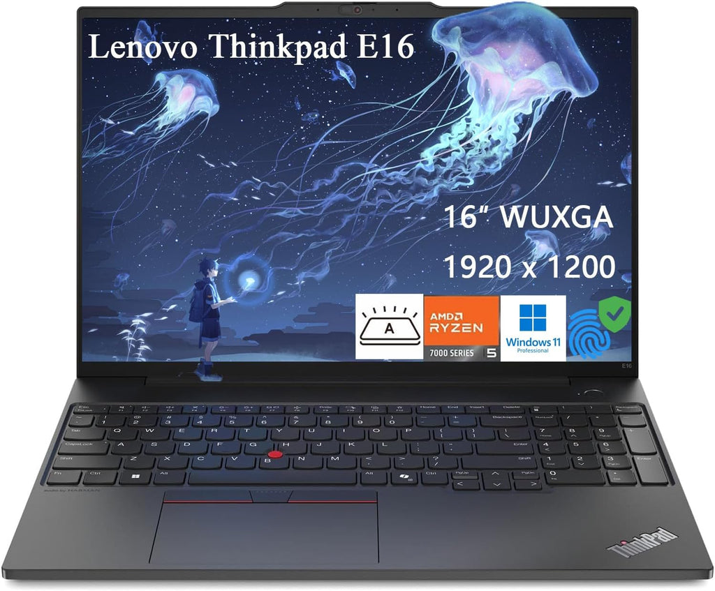 Lenovo ThinkPad E16 16' WUXGA Business Laptop, AMD Ryzen 5 7530U (Beat i7-1165G7), Up to 4.5GHz, 16GB RAM, 1TB PCIe SSD, Fingerprint, Backlit, HDMI, RJ-45, Wi-Fi 6, Windows 11 Pro, with 5ave Kit