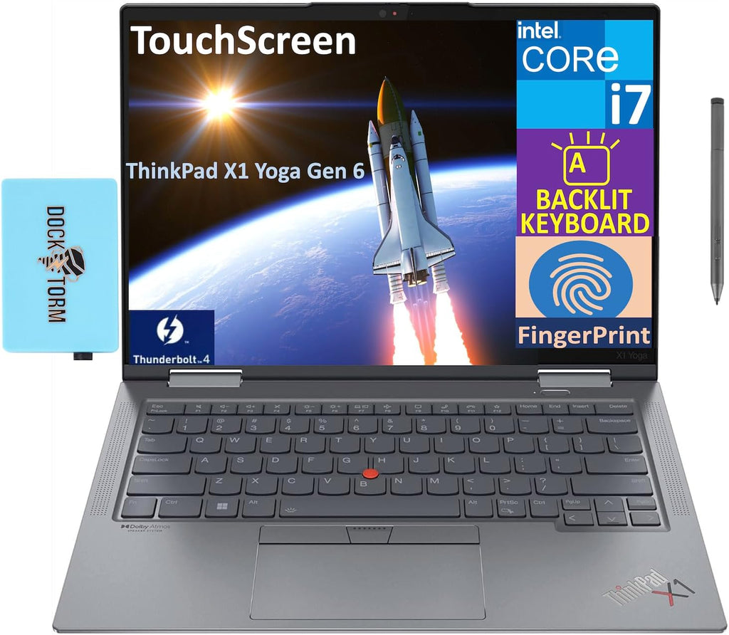 Lenovo ThinkPad X1 Yoga Gen 6 14' FHD+ IPS, Touchscreen, 500 Nits, 2-in-1 Laptop (Intel i7-1165G7, 16GB RAM, 1TB PCIe SSD, Backlit KYB, Fingerprint, 2 Thunderbolt 4, Active Pen, Win11P) w/DKZ Hub