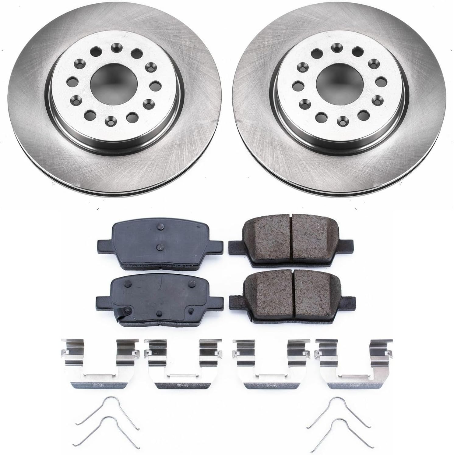PowerStop Rear Brake Kit for Buick Enclave 2018-20 |Cadillac XT5 2017-20 |XT6 2020 |Chevrolet Blazer 2019-20 |Traverse 2018-20 - Z17 Ceramic Brake Pads & Disc Rotors Replacement, KOE7411