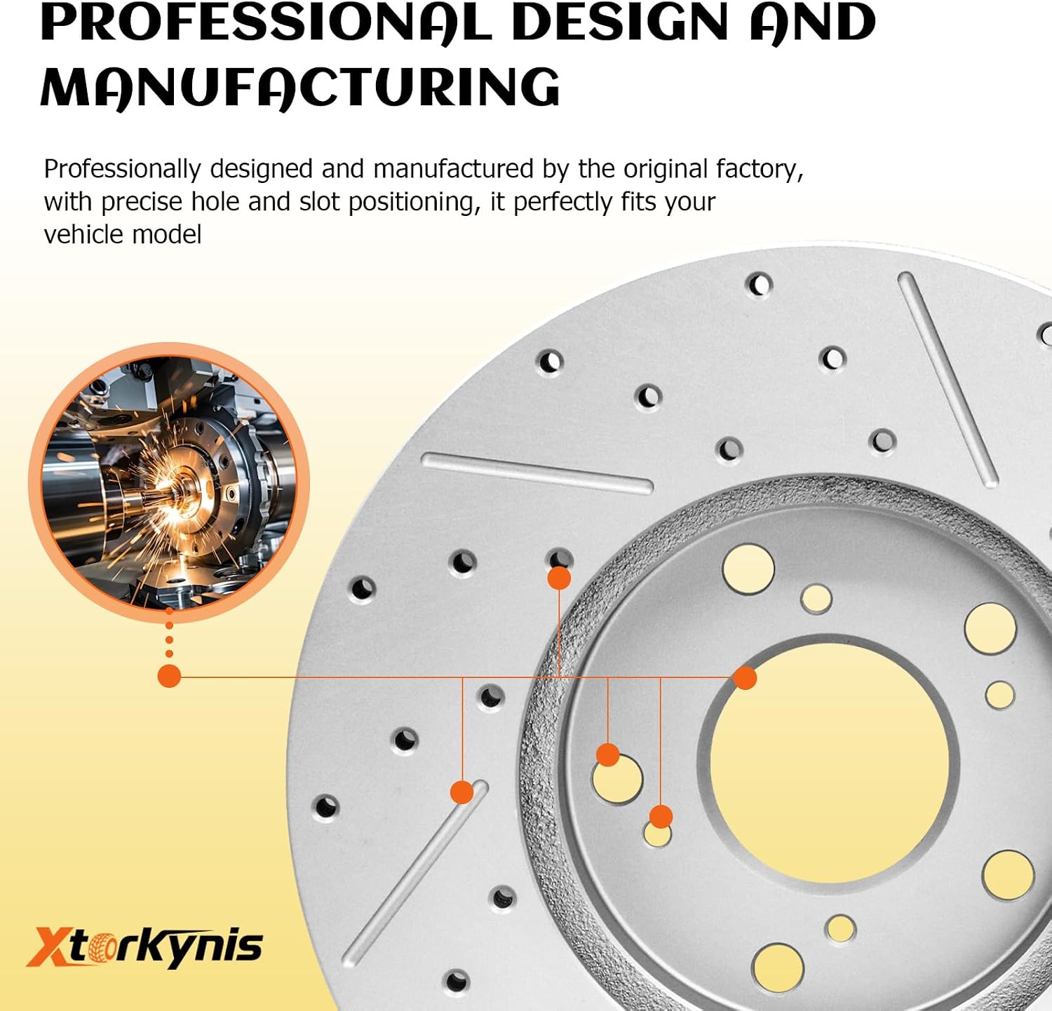 Front and Rear Brake Kit, Drilled and Slotted Brake Rotor With Ceramic Pads for 2007-2013 Chevrolet Avalanche Silverado Suburban 1500 Tahoe, GMC Sierra 1500 Yukon, Cadillac Escalade