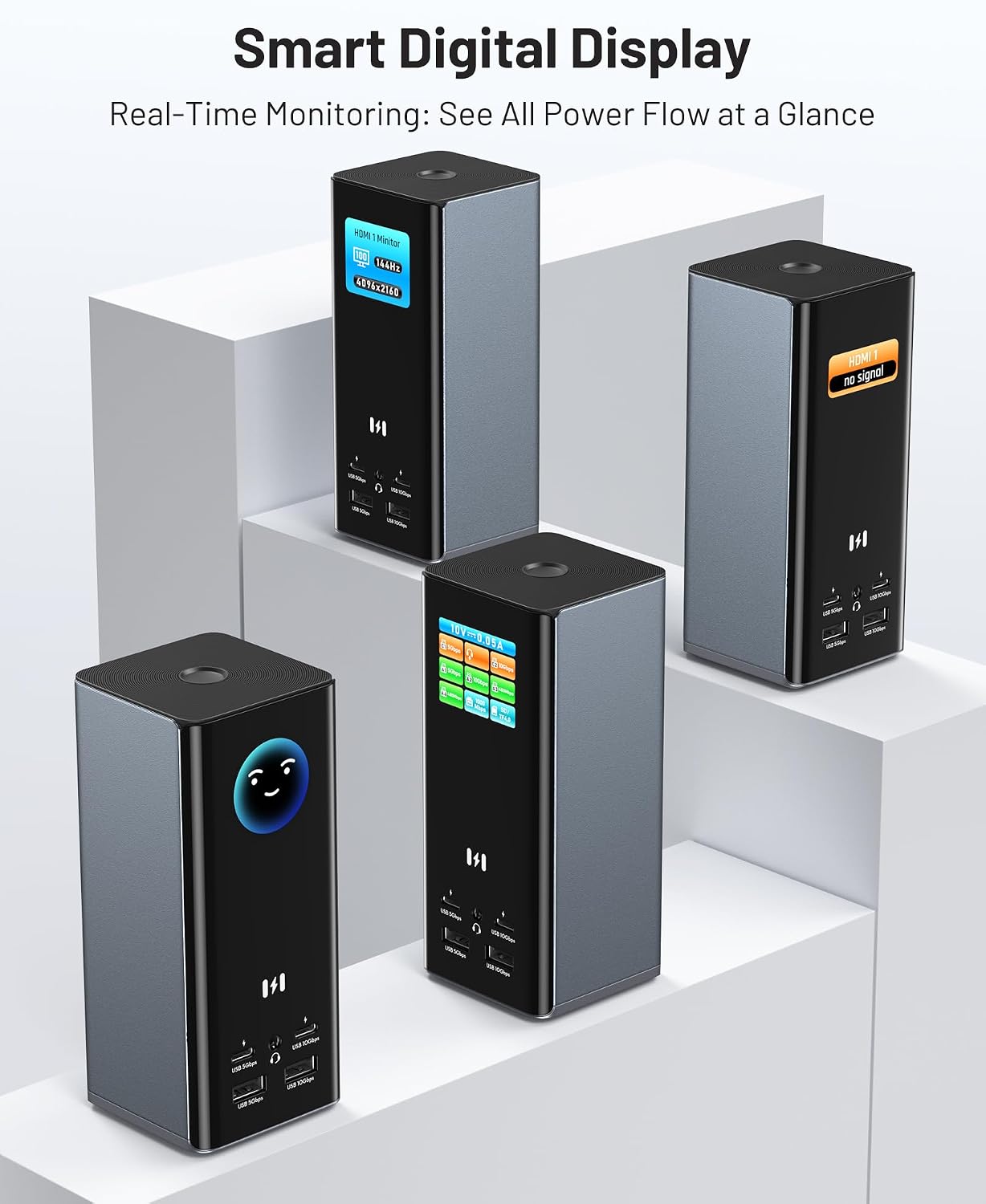 Selore Triple Monitor Docking Station for MacBook, 4K@60Hz USB-C Dock 3 Displays with 3HDMI+2DP, 10Gbps USB, 2.5G Ethernet & 150W PD + Phone Charging, Compatible with Dell/HP/Lenovo (Driver Required)