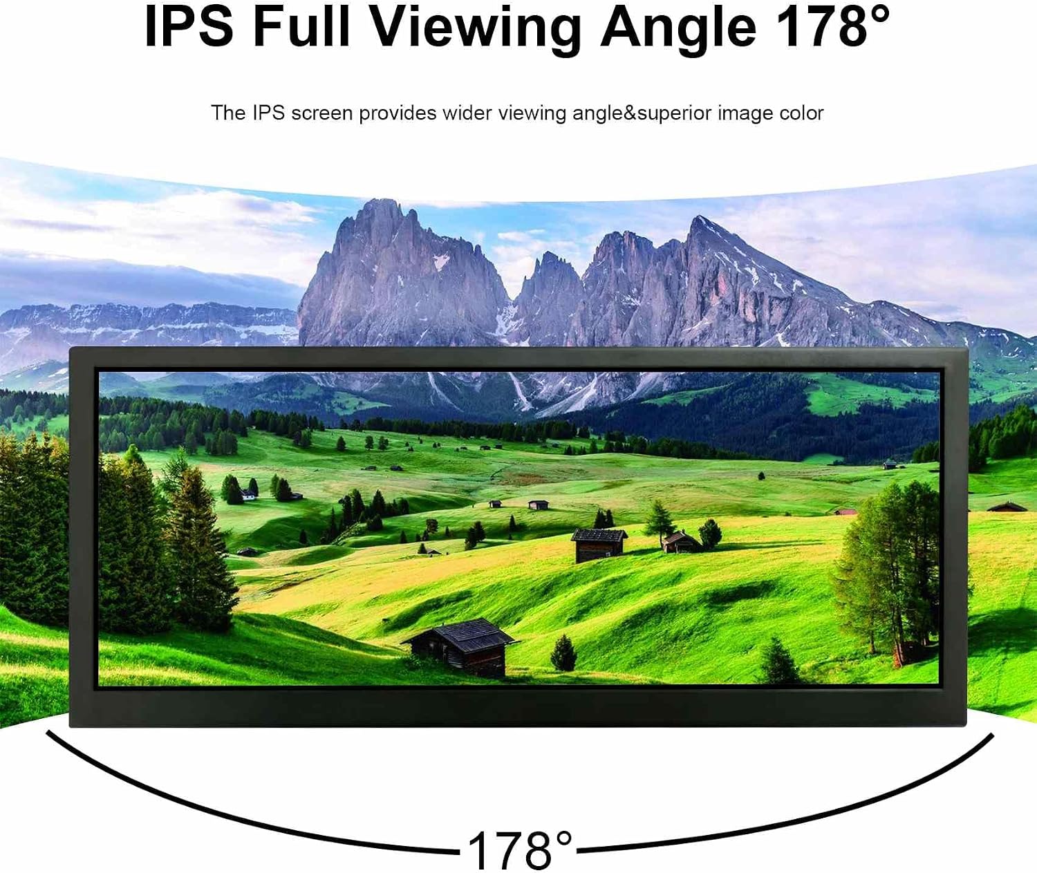VSDISPLAY 10.3 Inch 1920x720 Touchscreen Monitor IPS Small Stretched Bar LCD 850 Nits Brightness with Mini H/D USB-C Video Input for Computer Laptop PC Industrail Secondary Display