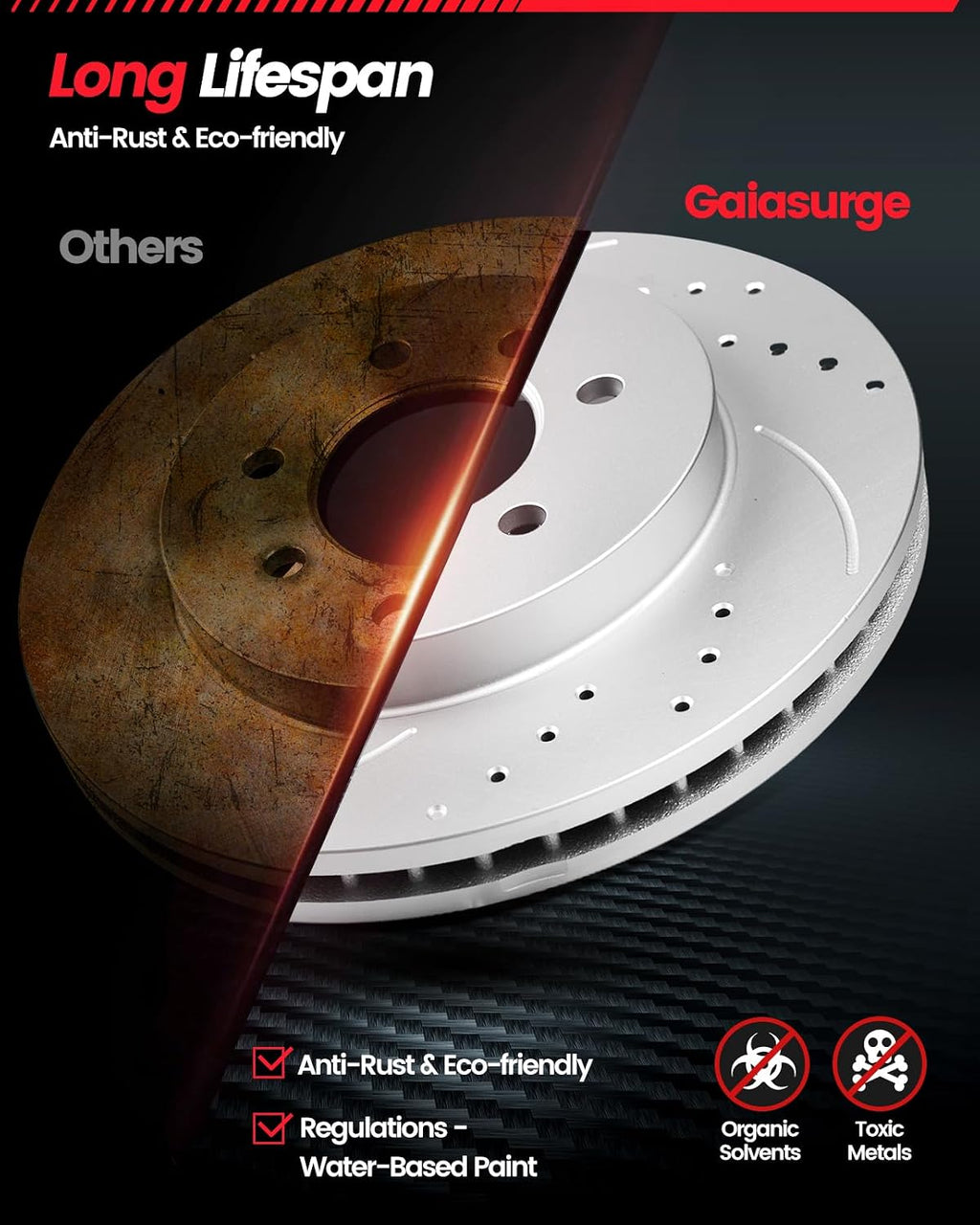 Brake Pads and Rotors Kit Rear Brake Kit Compatible with 2007-2013 Chevy Silverado 1500, 2007-2014 Tahoe, Automotive Replacement Brake Kits 55133 D1194-8312 Geomet Brakes and Rotors