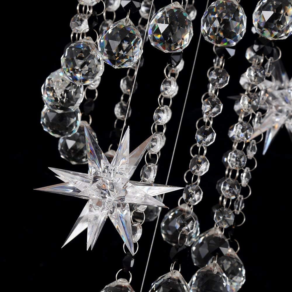 Saint Mossi 7-Lights Crystal Chandelier for High Ceiling, Modern Large Lighting Fixture, Raindrop Ceiling Light, Crystal Light Modern Flush Mount Ceiling Light Fixture,H58 X D20