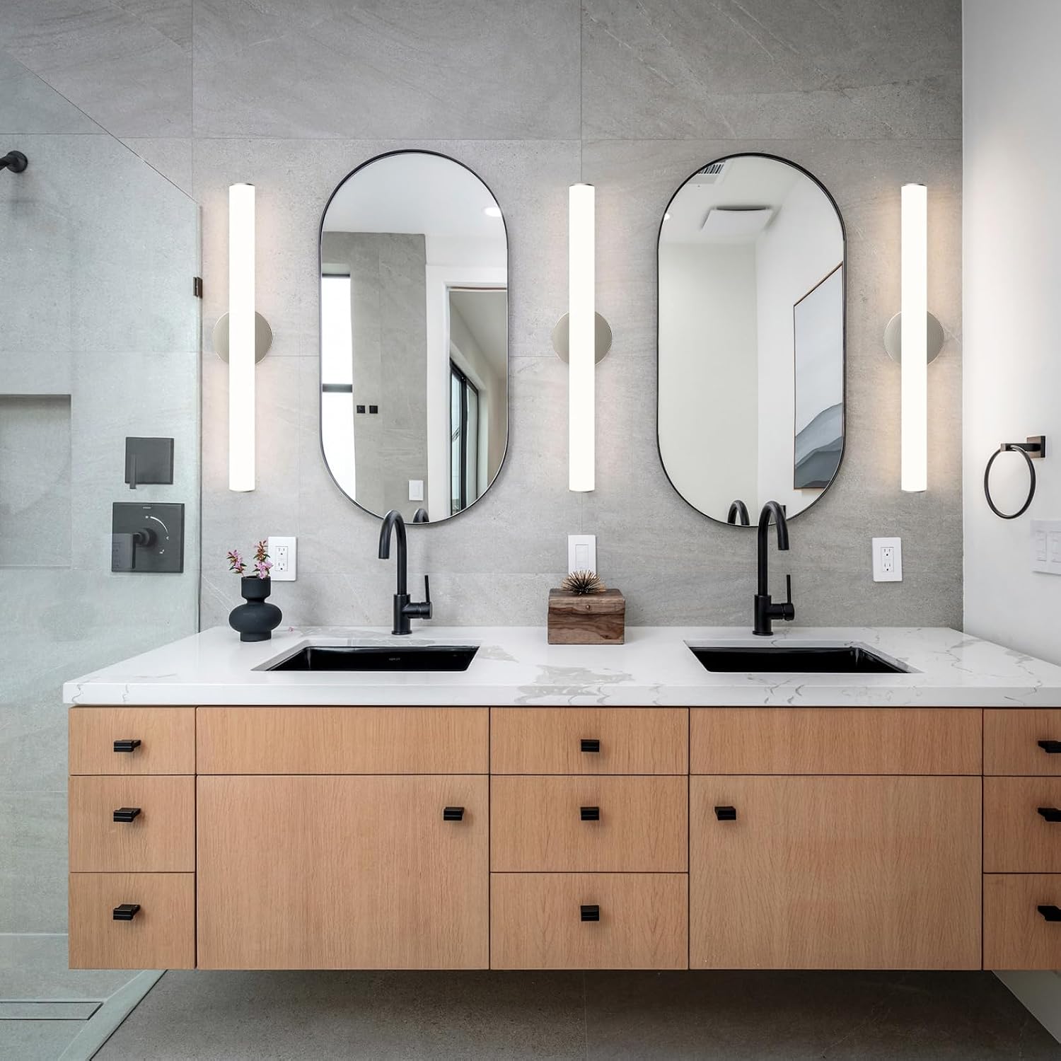 OOWOLF LED Bathroom Vanity Light 4Pack, 16W 24inch Bathroom Lights Fixture, Dimmable 1600LM Led Vanity Lights Bar, 4000K Natural White Bath Wall Lighting Fixture, Vanity Light Fixtures Over Mirror