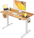 FEZIBO Electric Standing Desk Height Adjustable, 40 x 24 Inches Sit Stand up Desk, Home Office Computer Desk Rising Memory Presets (Light Rustic)