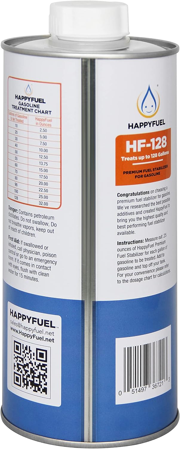 HappyFuel Premium Fuel Stabilizer, Gasoline Antioxidant, Fuel Storage for Gas, Classic Cars, Boats, Lawnmowers, Snowmobiles, Motorcycles and Marine…