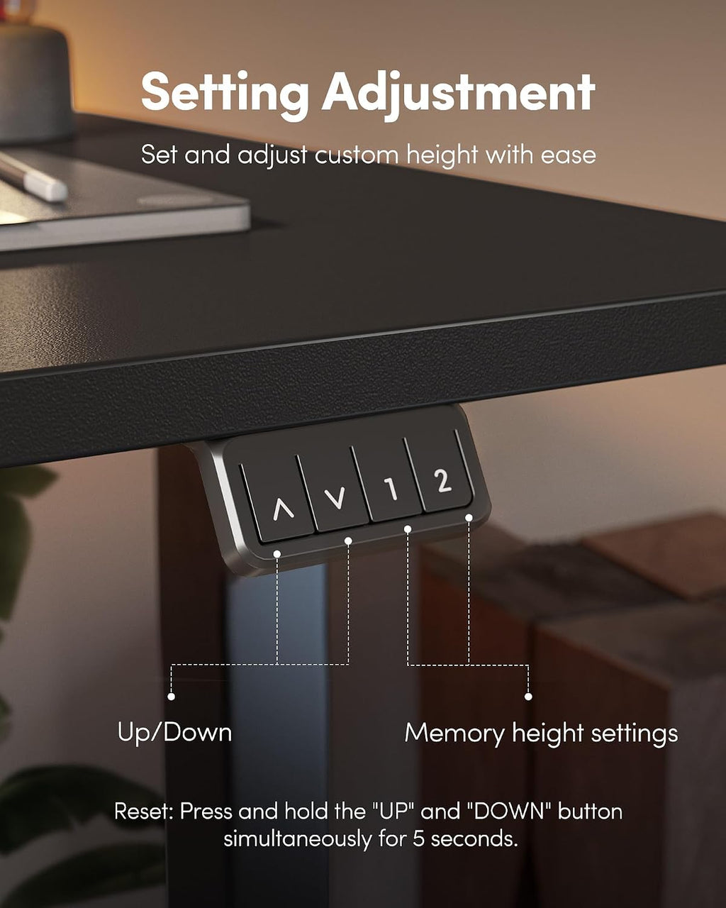 FEZIBO Electric Standing Desk Height Adjustable, 55 x 24 Inches Sit Stand up Desk, Home Office Computer Desk Rising Memory Presets (Black)
