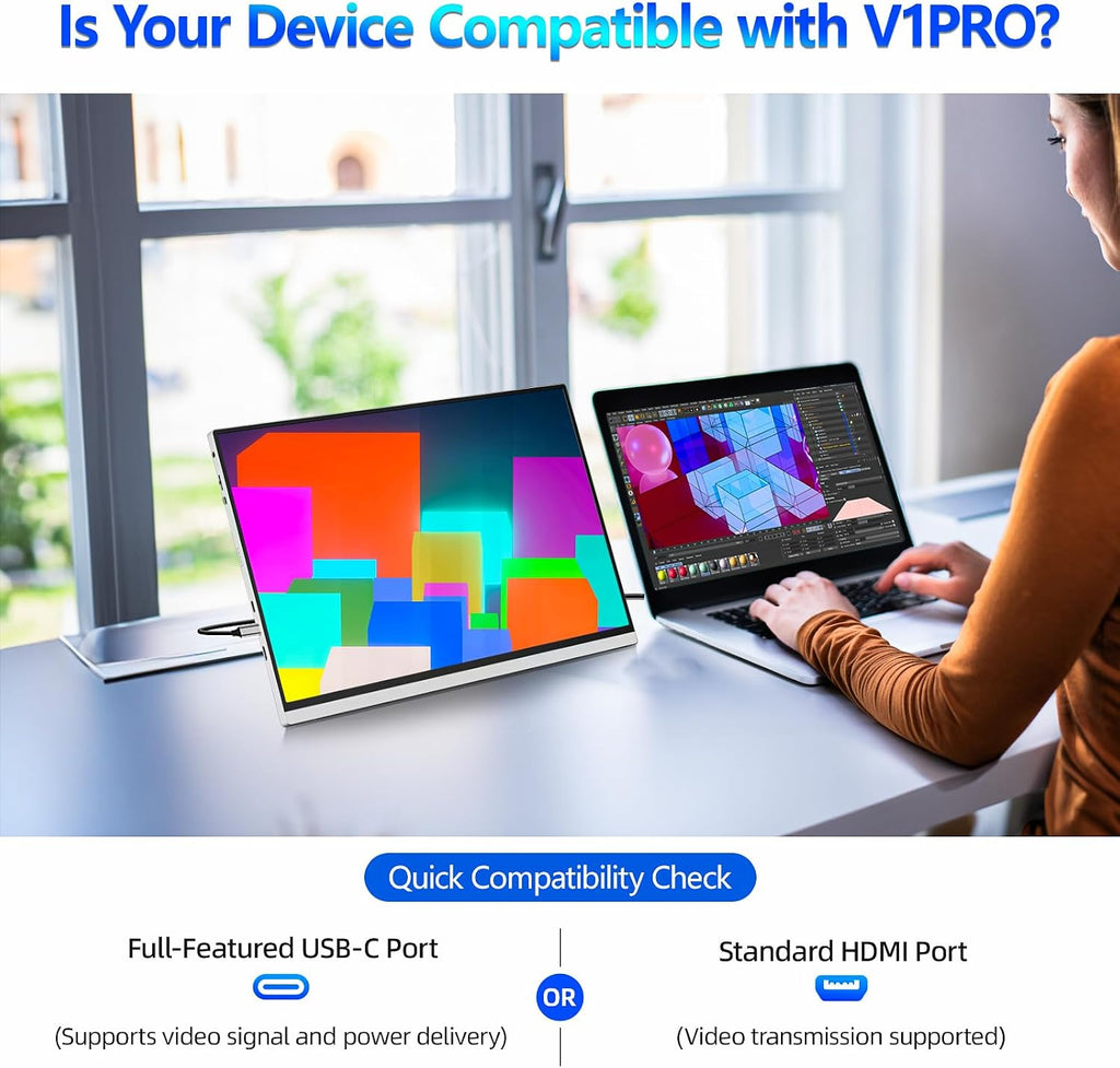 Veout 16-inch 2.5K 144Hz Portable Gaming Monitor in 4 Colors, IPS with FreeSync, USB-C & Mini HDMI for Laptop/Mac/PS5/Xbox/Switch - Travel Second Screen V1Pro(Silver)