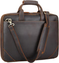 Leather Slim Briefcase for Men 14' - 16' Laptop Crossbody Messenger Bag Business Work Lawyer Attache Case