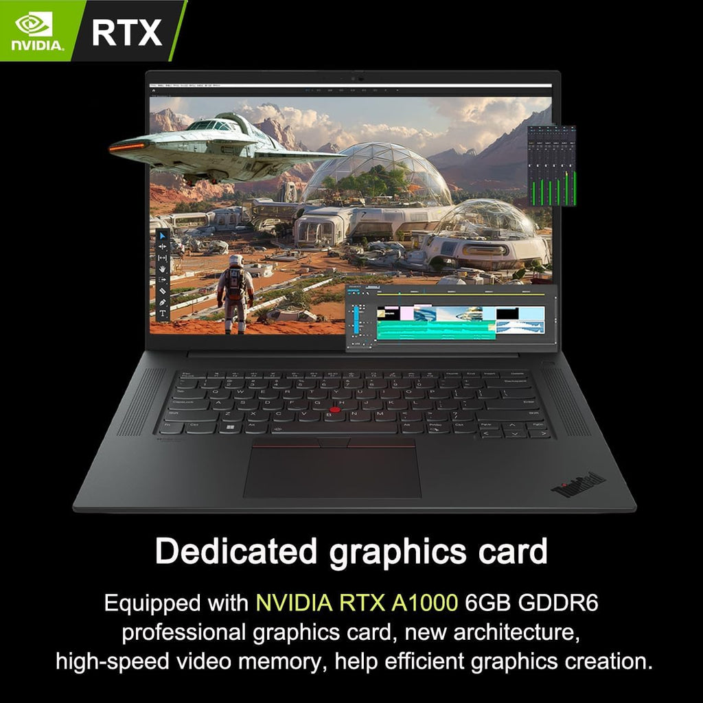 Lenovo ThinkPad P1 Mobile Workstation Laptop (16' 2K 165Hz, Intel 14-Core i7-13800H, 64GB DDR5, 2TB SSD, NVIDIA RTX A1000 6GB) 2 x Thunderbolt 4, Backlit, Fingerprint, FHD IR Webcam, Win 11 Pro