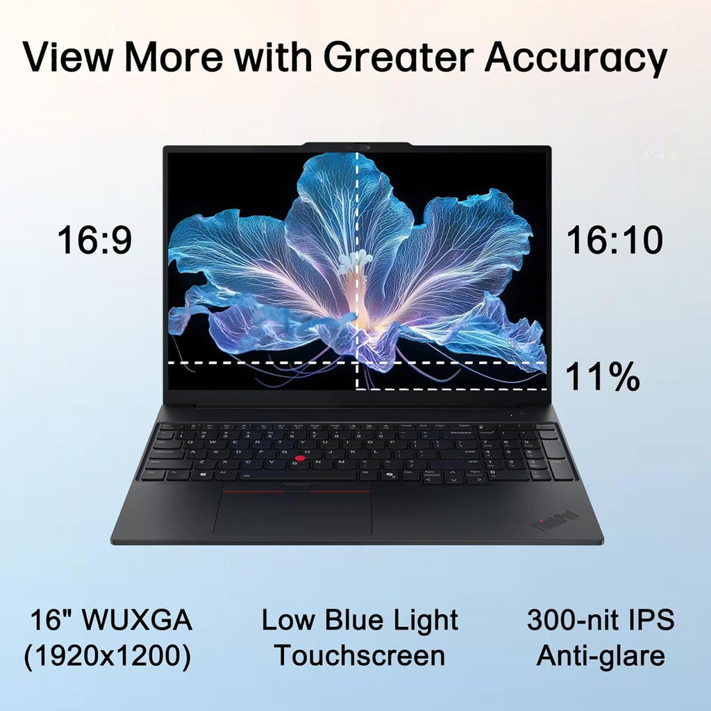 Lenovo ThinkPad E16 Gen 3 AI Business Laptop 16' Touchscreen FHD+ Display (Intel Ultra 5-225U, 16GB DDR5, 1TB PCIe SSD, Backlit KB, FP, WiFi 6E, Bluetooth 5.3, RJ-45, 1080p Webcam, Win 11 Pro)