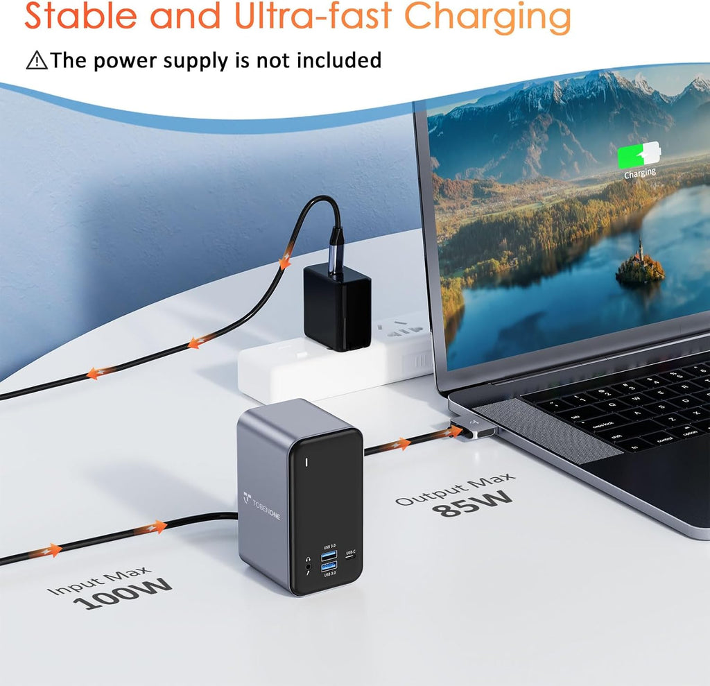 USB C Docking Station Dual Monitor for MacBook Pro, 16 in 2 USB C Laptop Docking Station Dual Monitor HDMI for MacBook Pro/Air with 2 4K HDMI Display, 6 USB A,USB C, SD&Micro SD,LAN, 87W PD 3.0