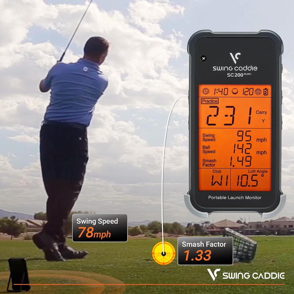 Voice Caddie Portable Golf Launch Monitor and Swing Analyzer with Real-Time Shot Data Tracking | Ideal Golf Swing Trainer/Training Equipment for Indoor & Outdoor | Up to 20 Hours Battery Life