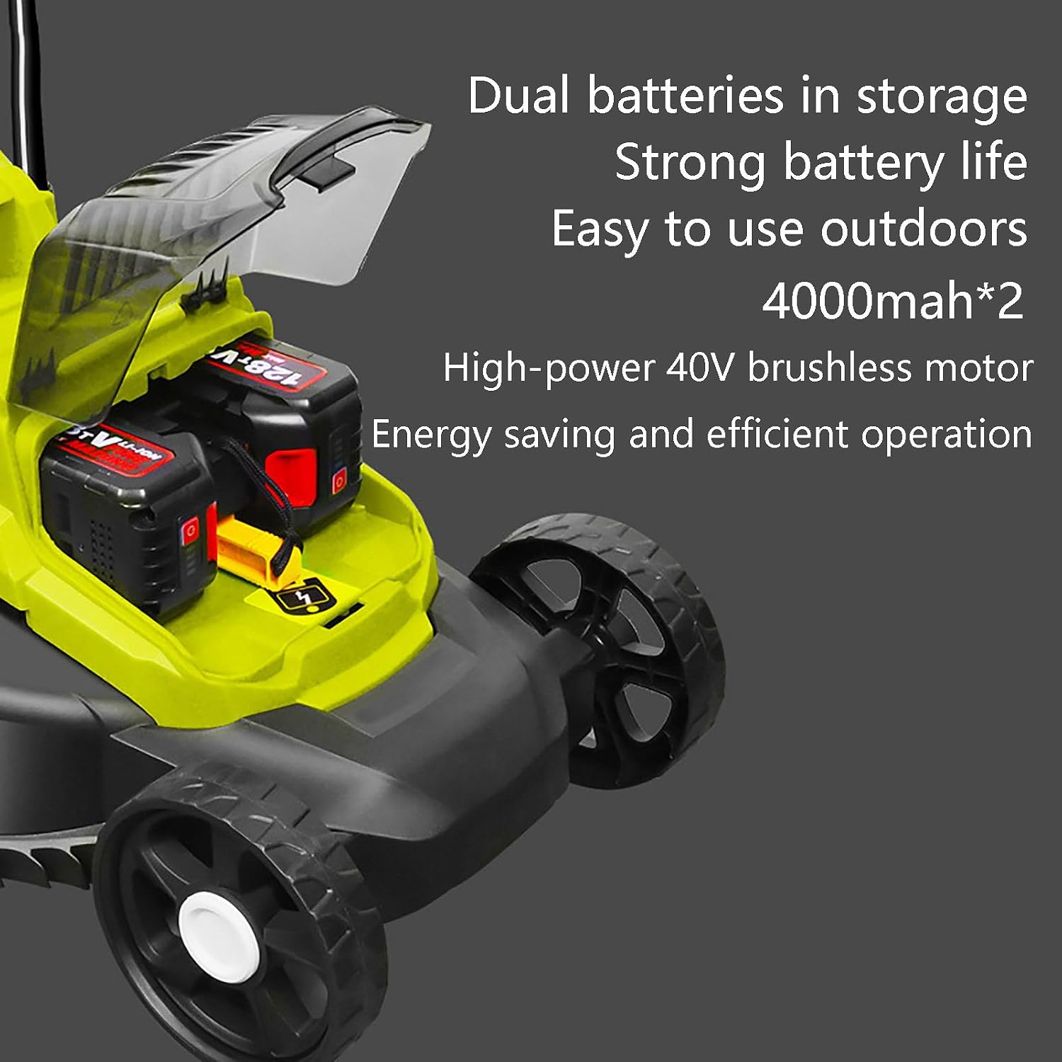40V 33 cm(13 in) Cordless Electric Push Lawn Mower, with 3-Position Height Adjustment, Compact and Lightweight Battery Powered Lawn Mower (2 * 4AH Batteries & Charger Included)