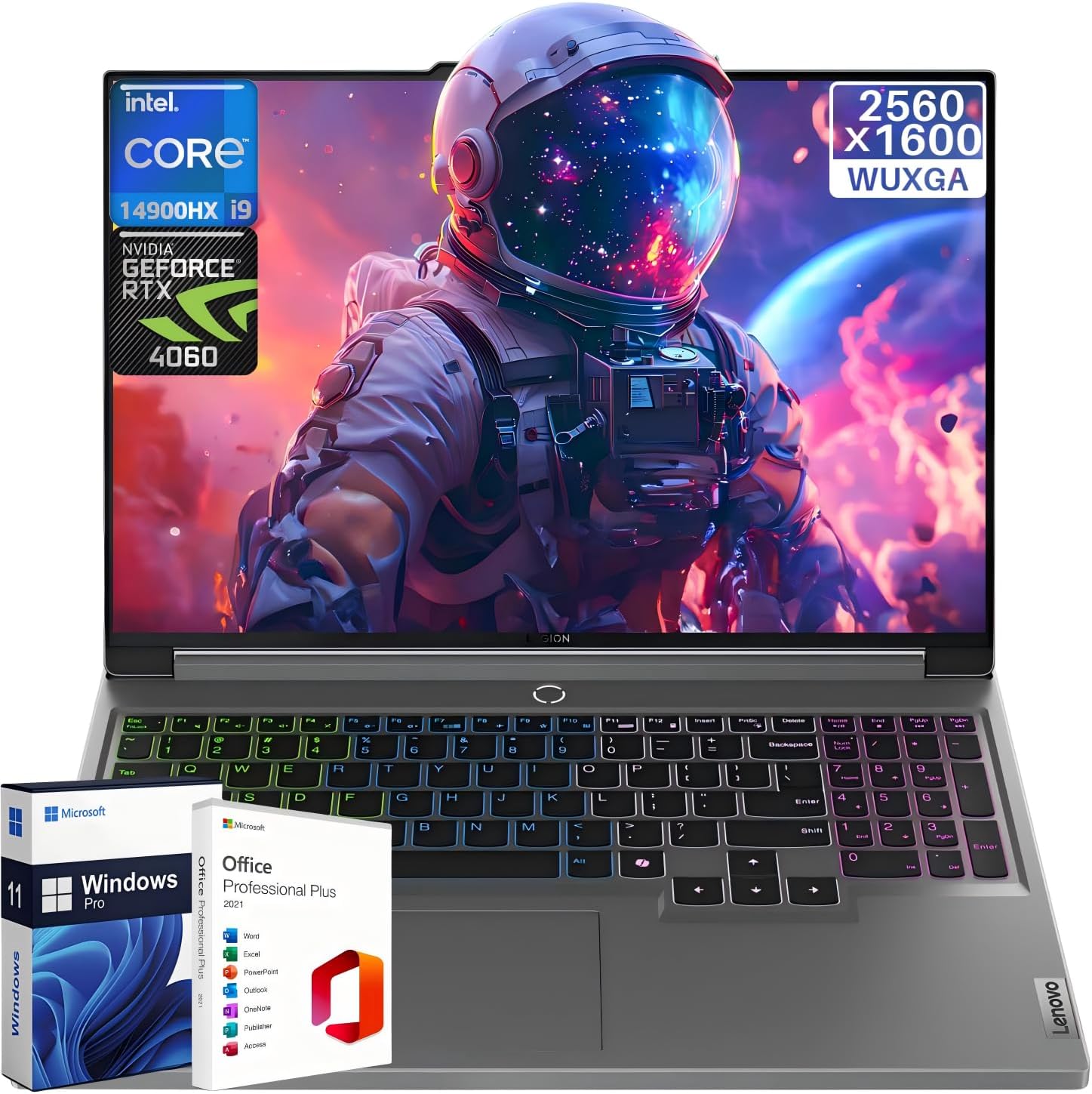 Lenovo Legion 5i 16' Gaming Laptop, with Lifetime Office 2021, WQXGA 165Hz, 14th Gen Intel i9-14900HX, 32GB DDR5, 2TB SSD, GeForce RTX 4060 8GB, Backlit KB, WiFi 6E, 1080p Webcam, Win 11 Pro
