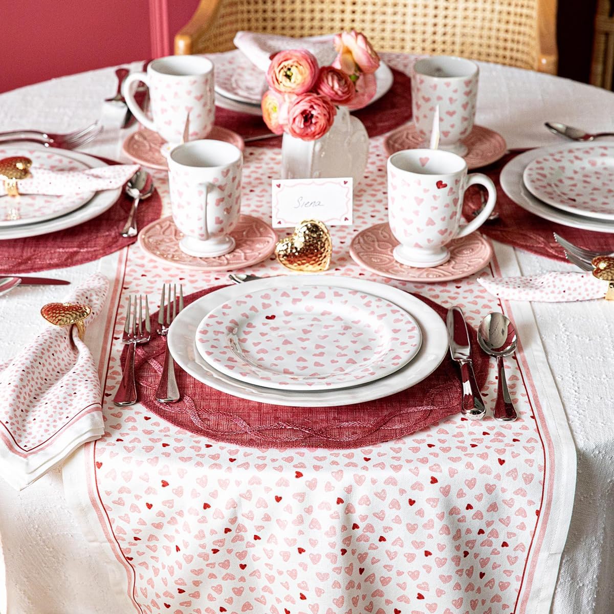 Juliska Love You More 18' x 90' Table Runner - Pink