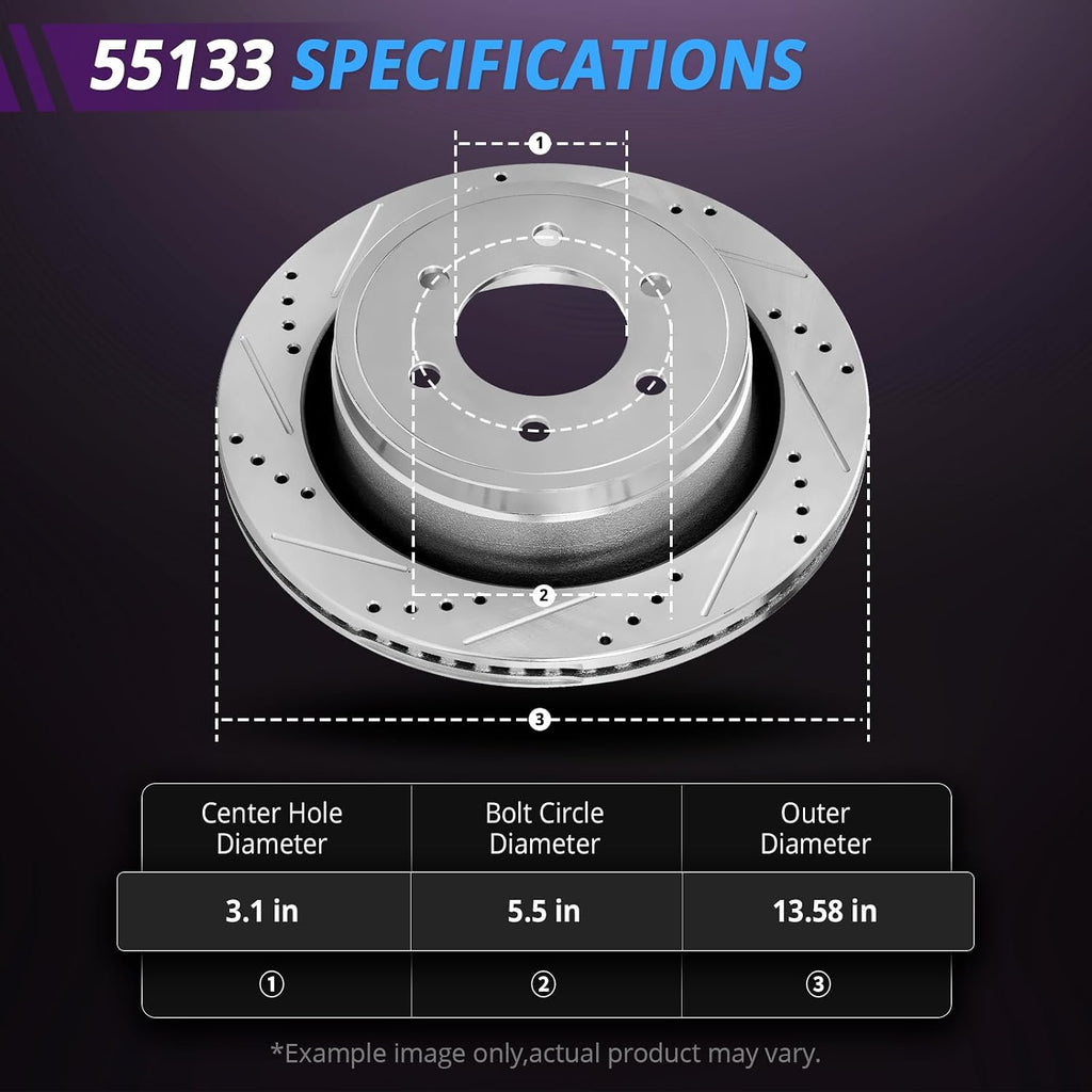 Front and Rear Brake Kit Replacement for 2008 2009 2010 2011 2012 2013 Chevy Avalanche Silverado 1500, for GMC Sierra Yukon XL 1500, Cadillac Escalade ESV Drilled Slotted Brakes Rotors Pads