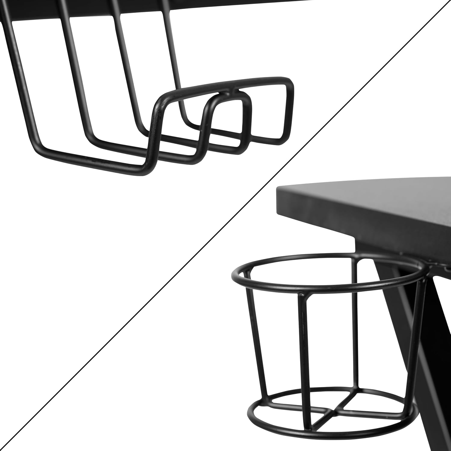 Flash Furniture Black Gaming Desk and Pink/Black Racing Chair Set with Cup Holder, Headphone Hook, and Monitor/Smartphone Stand