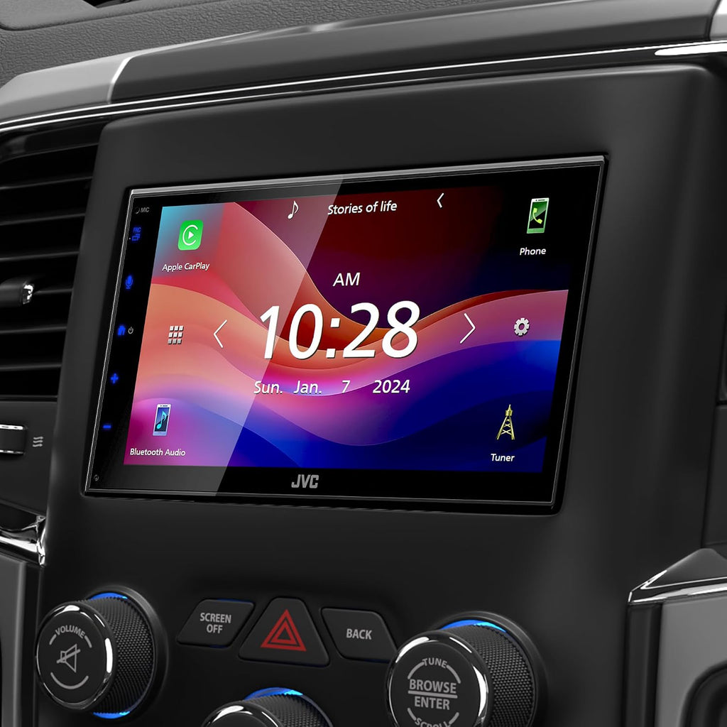 JVC KW-M690BW 6.8' Capacitive Touchscreen Car Stereo – Wireless Apple CarPlay & Android Auto, Bluetooth, USB Mirroring, 13-Band EQ
