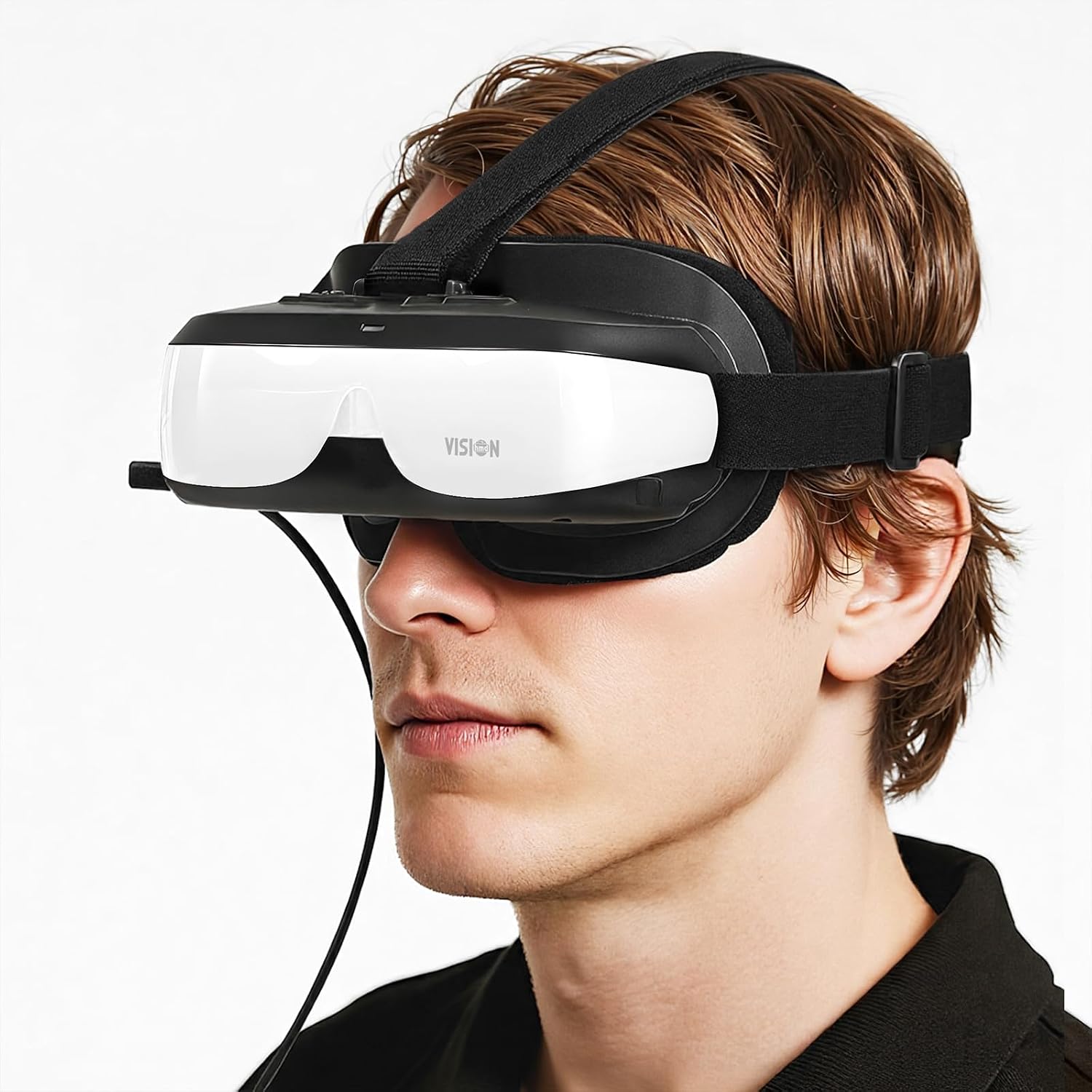 Bigeyes H3 Head Mounted Display - HD 300'' Big Screen,HDMI interface,Built in Battery (3H Playtime), Lightweight & Compact, Enjoy Movies Privately for Men, Travel, Camping, Bedtime Film Mode