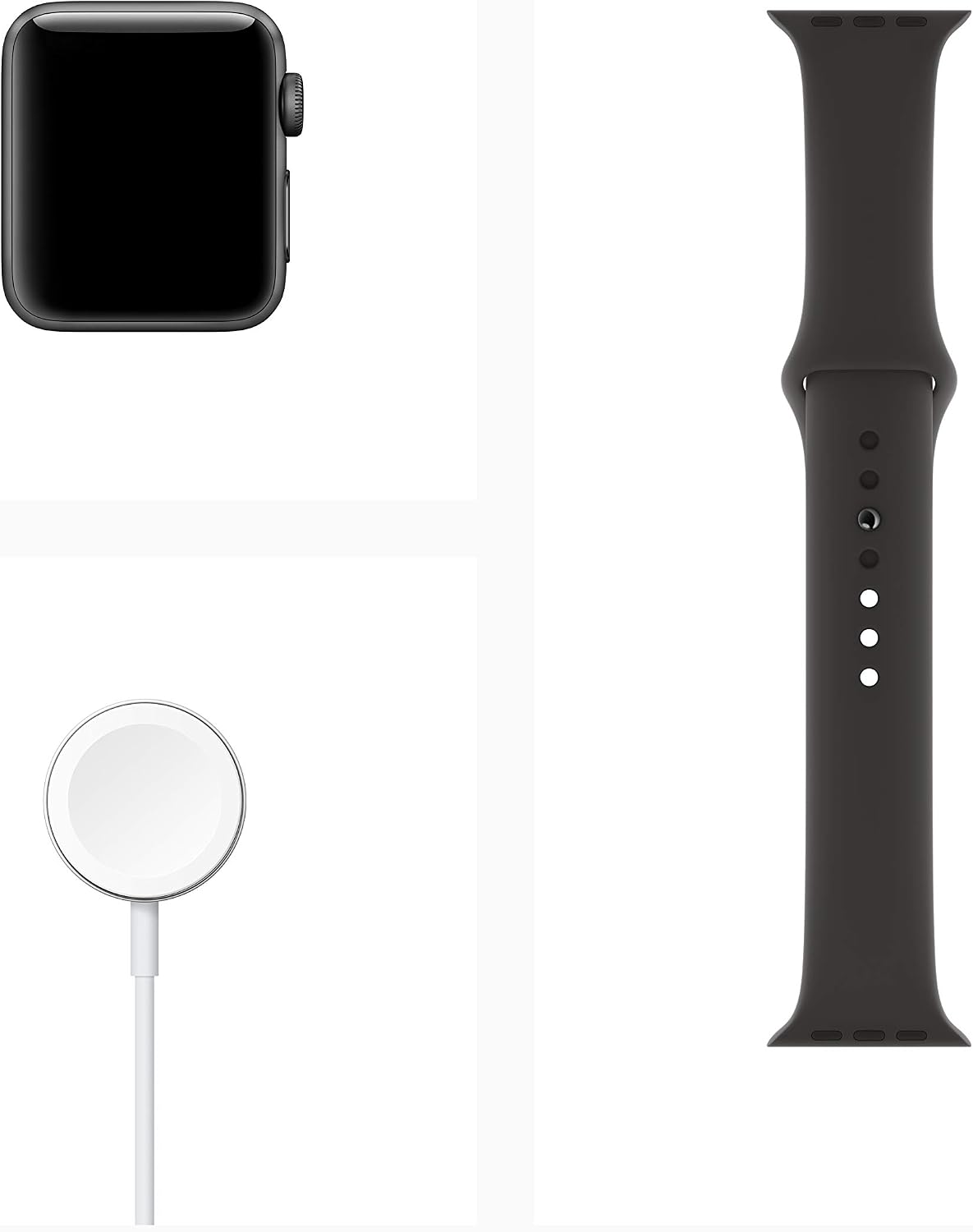 Apple Watch Series 3 [GPS 38mm] Smart Watch w/Space Gray Aluminum Case & Black Sport Band. Fitness & Activity Tracker, Heart Rate Monitor, Retina Display, Water Resistant