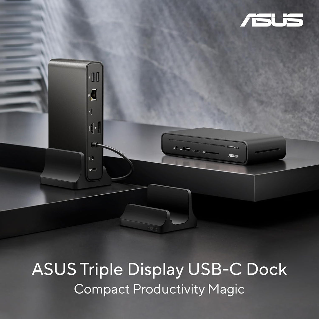Asus DC300 Docking Station - for Mouse, Keyboard, Monitor, Notebook - Charging Capability - Memory Card Reader - SD - 150 W - USB Type C - 3 Displays Supported - 4K - 3840 x 2160-6 x USB Ports - 3 x
