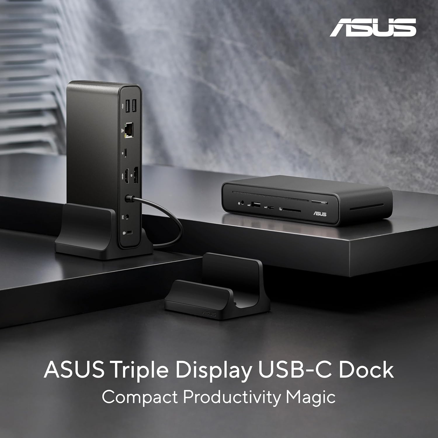Asus DC300 Docking Station - for Mouse, Keyboard, Monitor, Notebook - Charging Capability - Memory Card Reader - SD - 150 W - USB Type C - 3 Displays Supported - 4K - 3840 x 2160-6 x USB Ports - 3 x