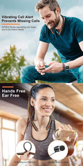 Wireless Bluetooth Neckband Headphones Auto Retractable Earbuds,CVC8.0 Noise Cancelling,IPX6 Waterproof Earphones,16 Hrs HD Talktime Soft Silicone Material for Working,Orange