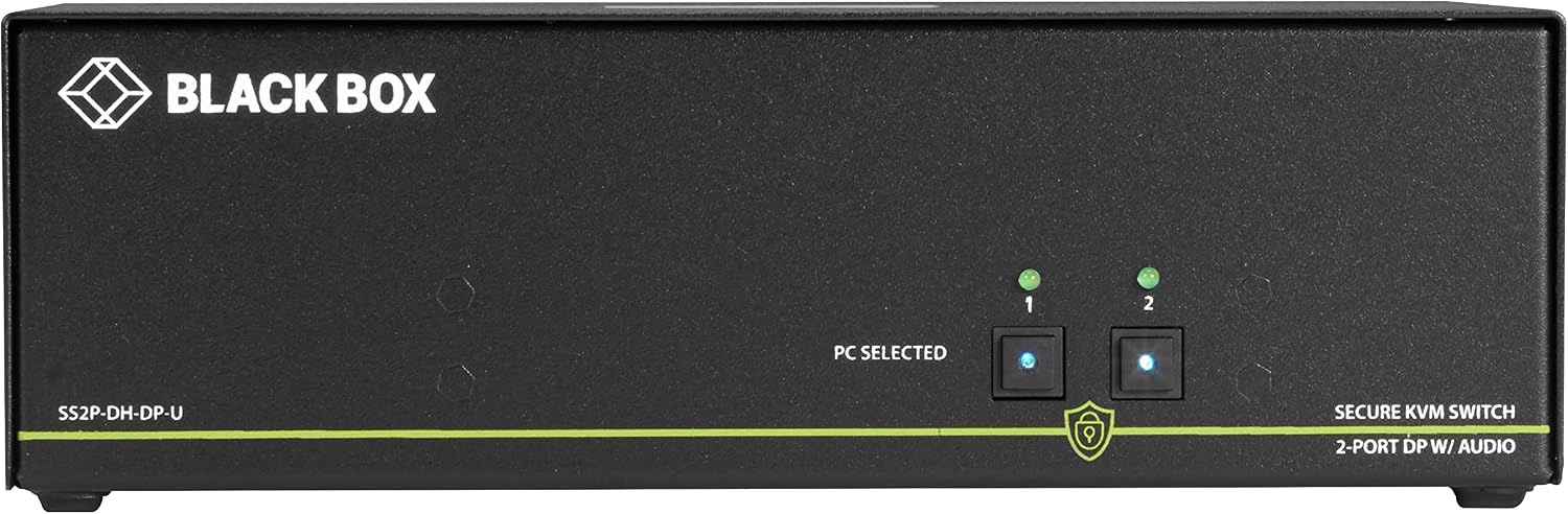 Black Box SS2P-DH-DP-U Secure NIAP 3.0 KVM Switch - Dual-Head, DISPLAYPORT, 4K, 2-Port