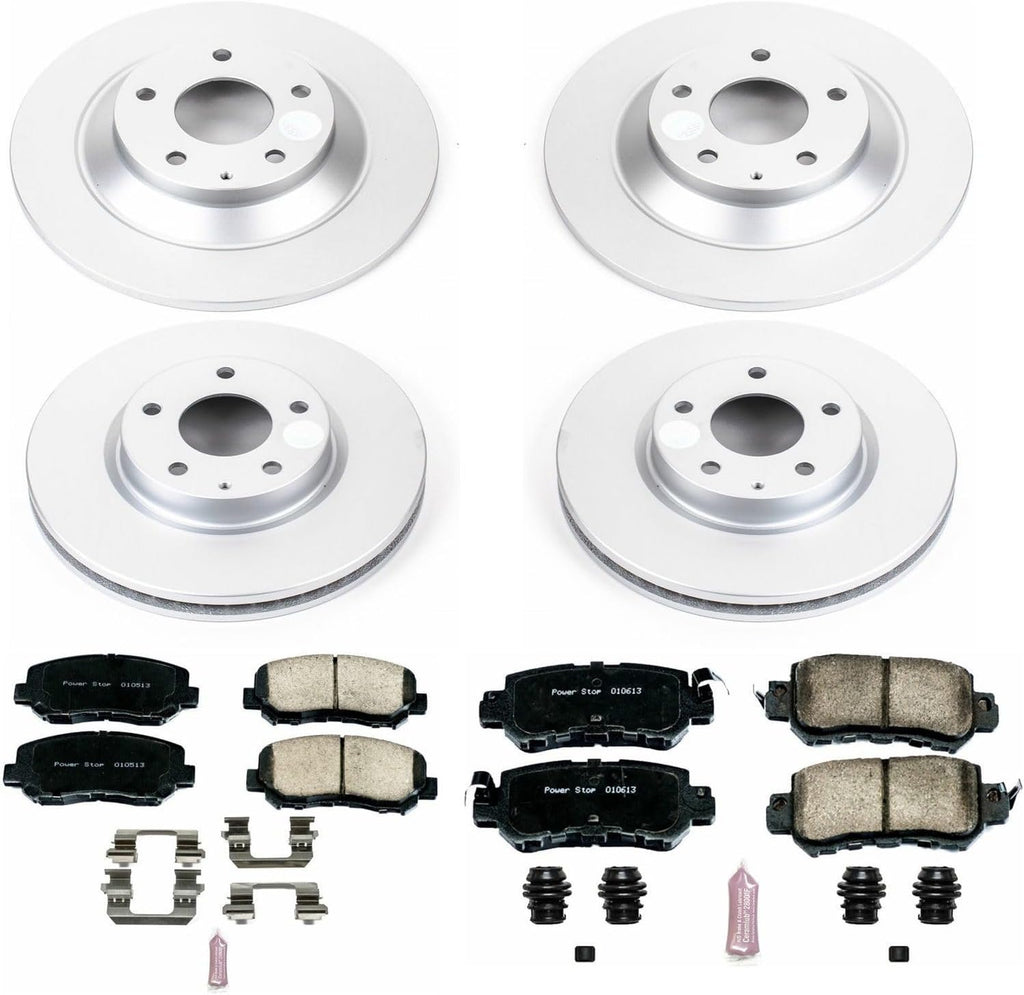 PowerStop Front and Rear Brake Kit for Mazda CX-5 2013-15 - Fully-Coated Disc Rotors with Z17 Ceramic Brake Pads Replacement, CRK6965
